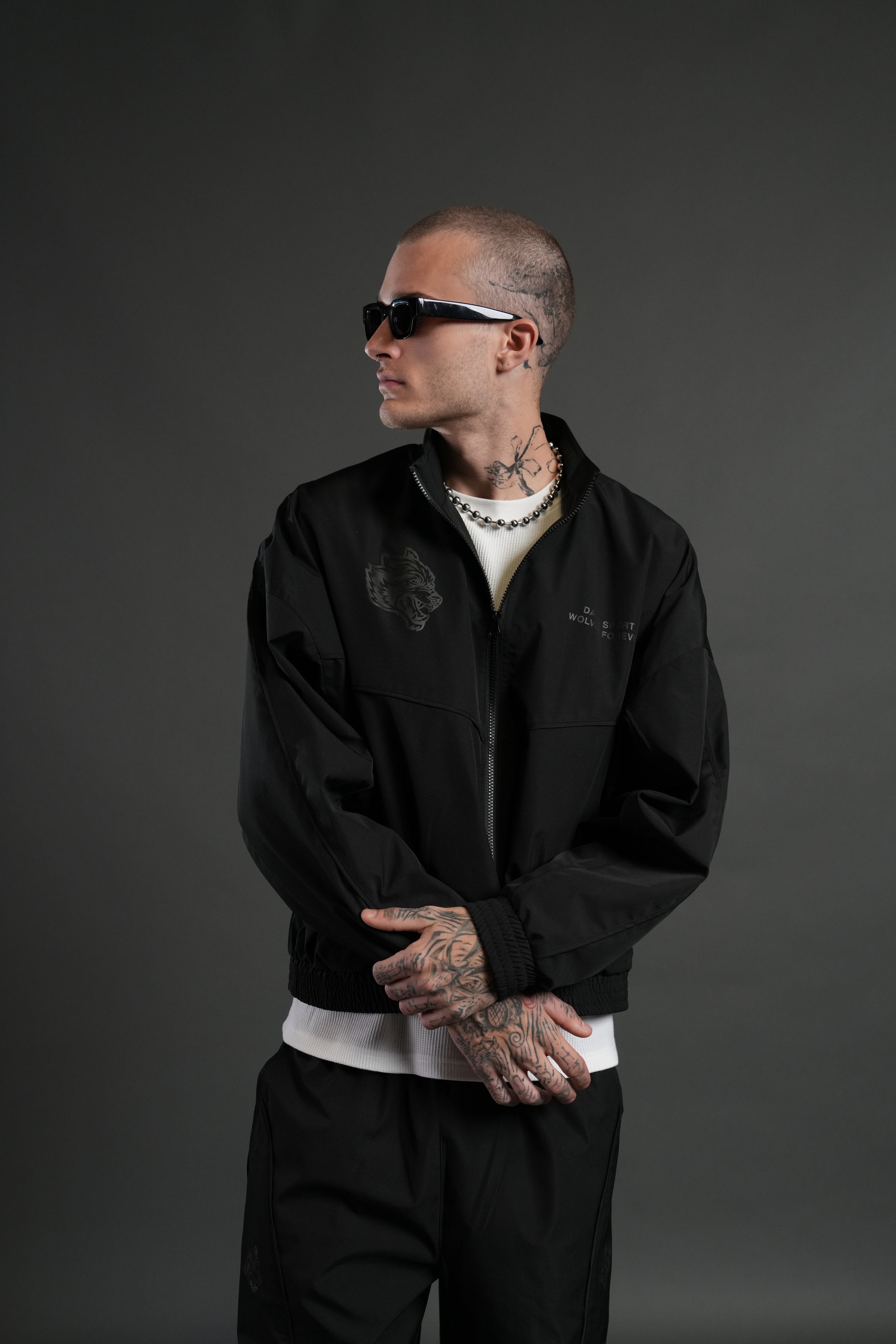 Sacred Flash Unisex Track Jacket in Black