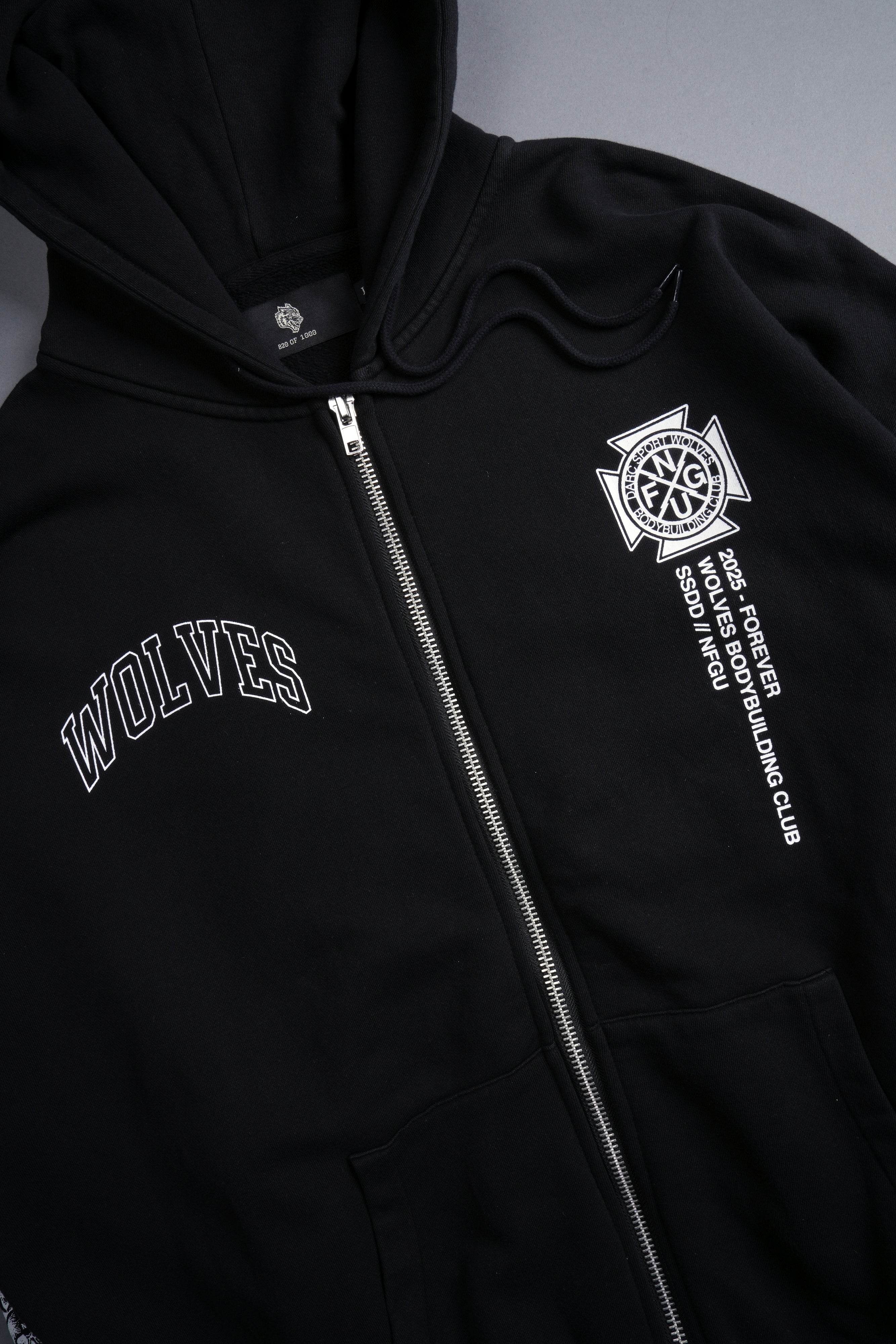 On Our Sleeve "Chambers" Zip Hoodie in Black