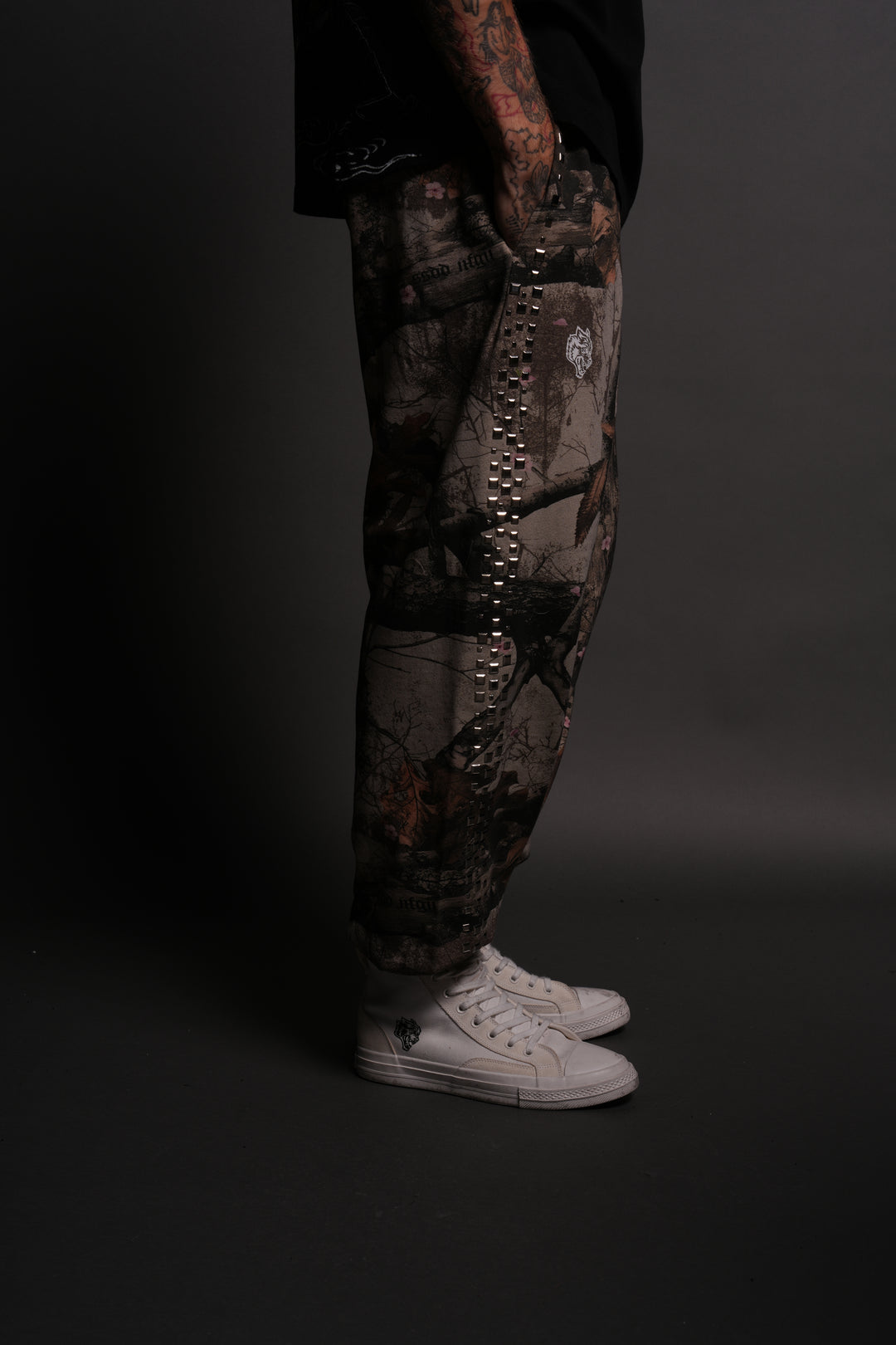 Dual Stud Lounger Sweat Pants in Cherry Blossom Woodland Camo