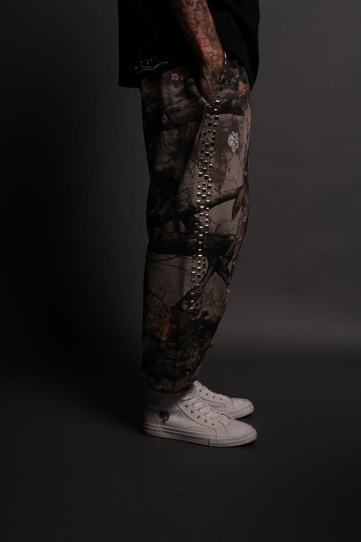 Dual Stud Lounger Sweat Pants in Cherry Blossom Woodland Camo