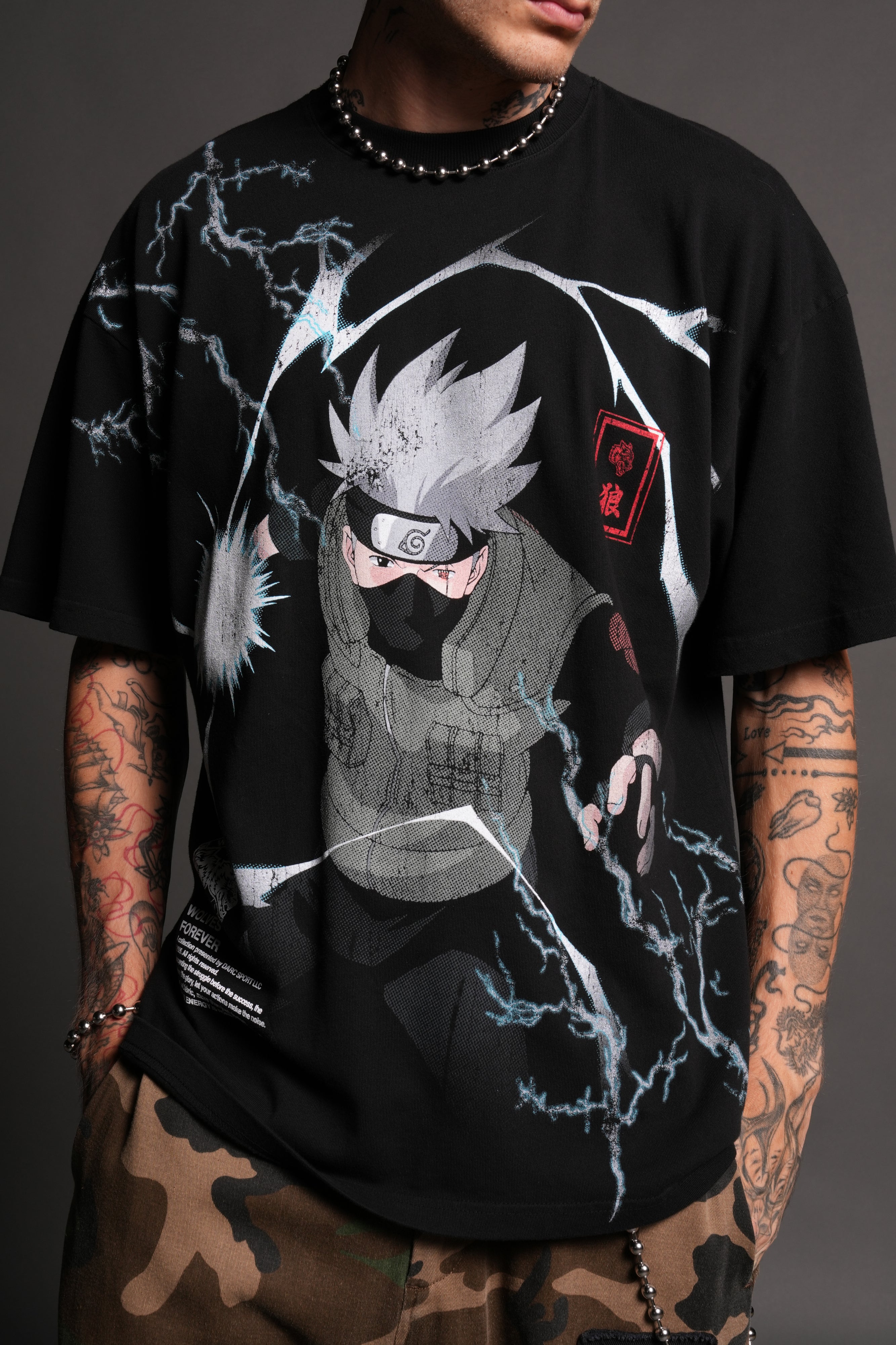 Shinobi Premium Oversized Tee in Black