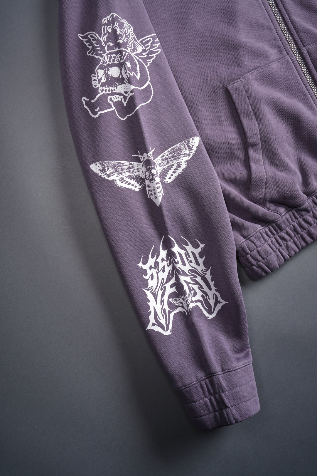 On Our Sleeve "Chambers" Zip Hoodie in Plum