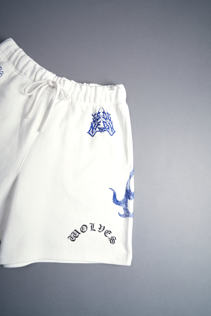 Live Or Die Oversized Post Lounge Sweat Shorts in Cream