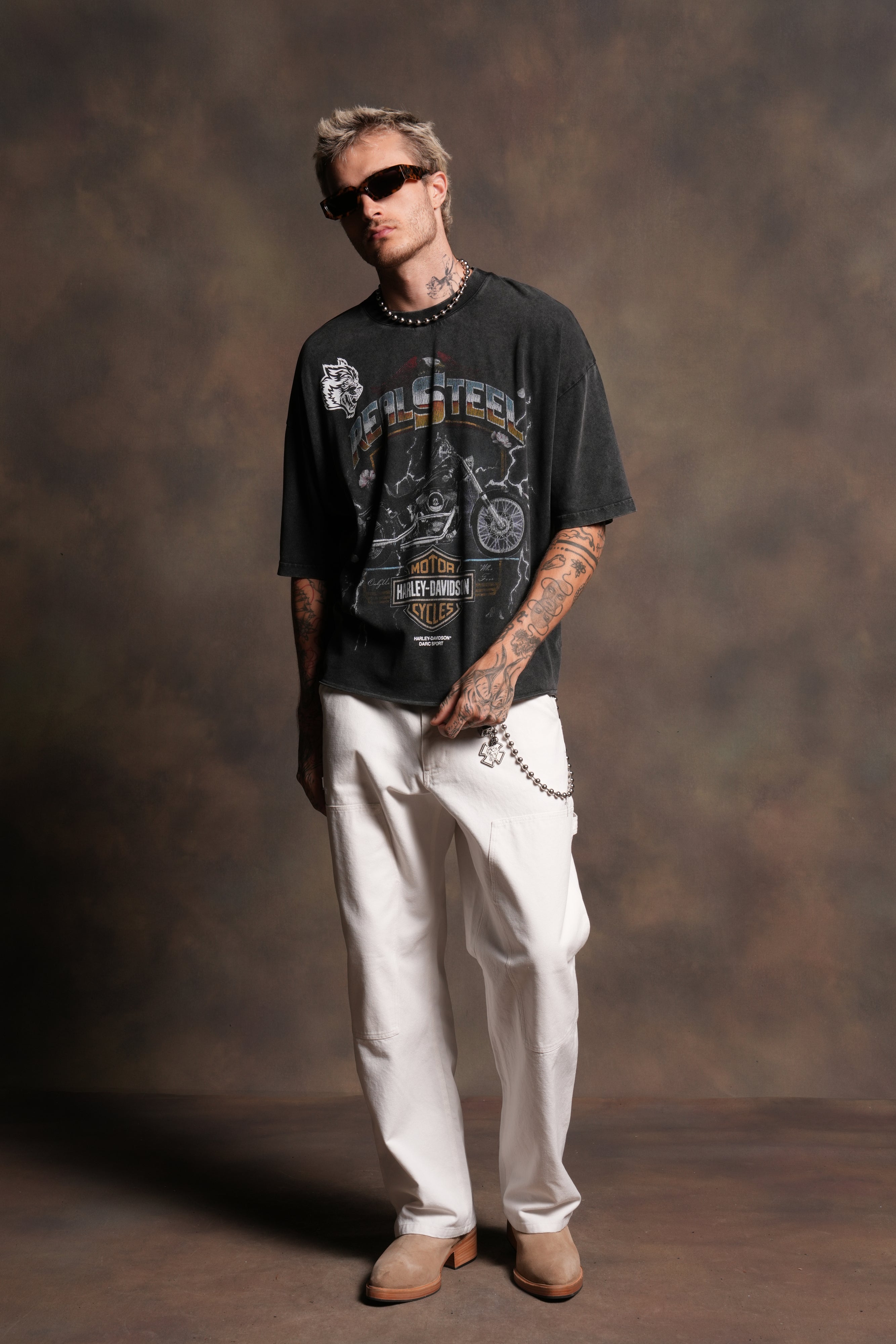 Last Ride Premium Raw Hem Box Cut Tee in Washed Black