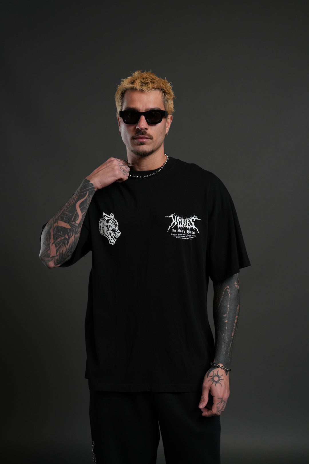 Through The Clouds "Premium" Oversized Tee in Black