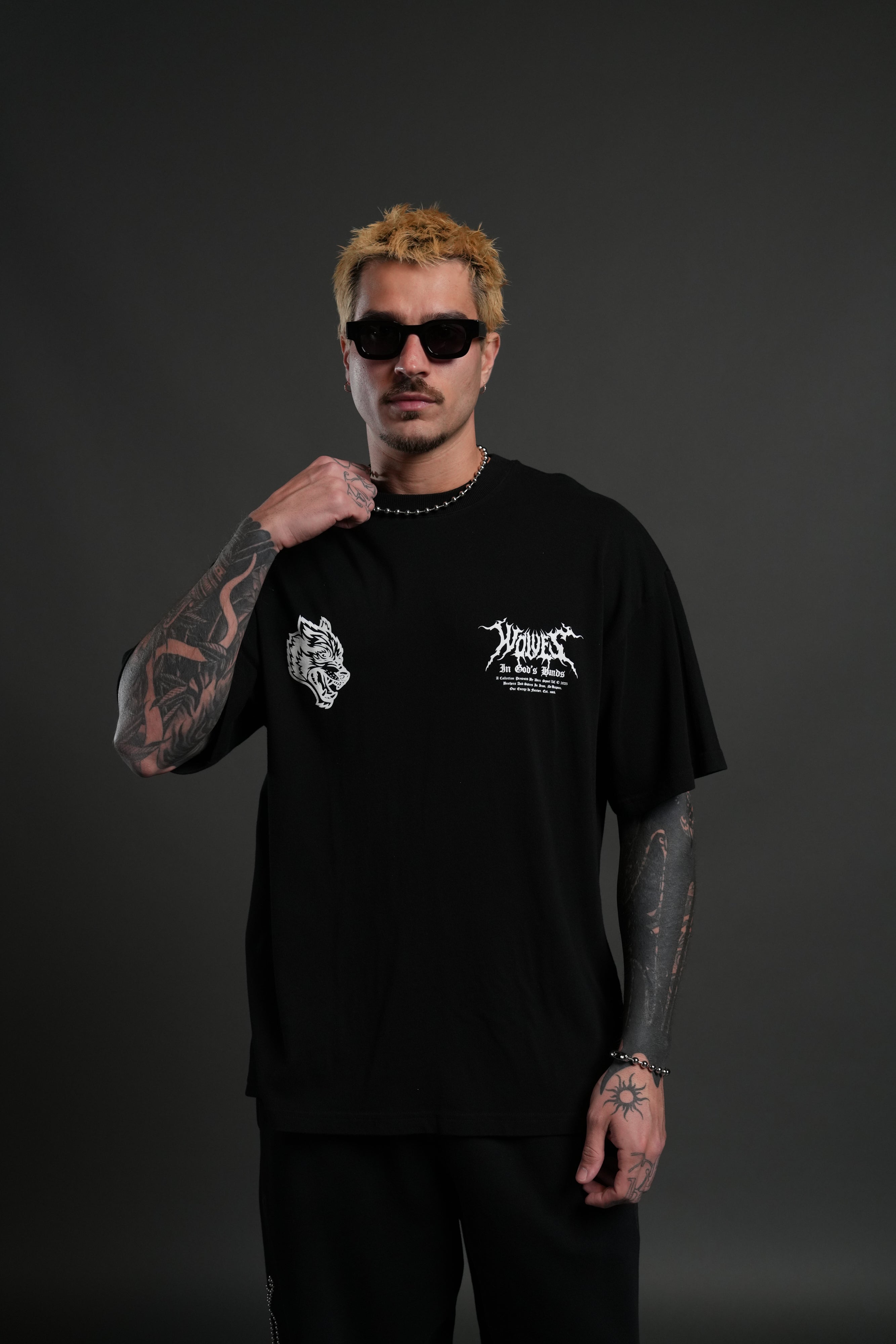 Through The Clouds "Premium" Oversized Tee in Black