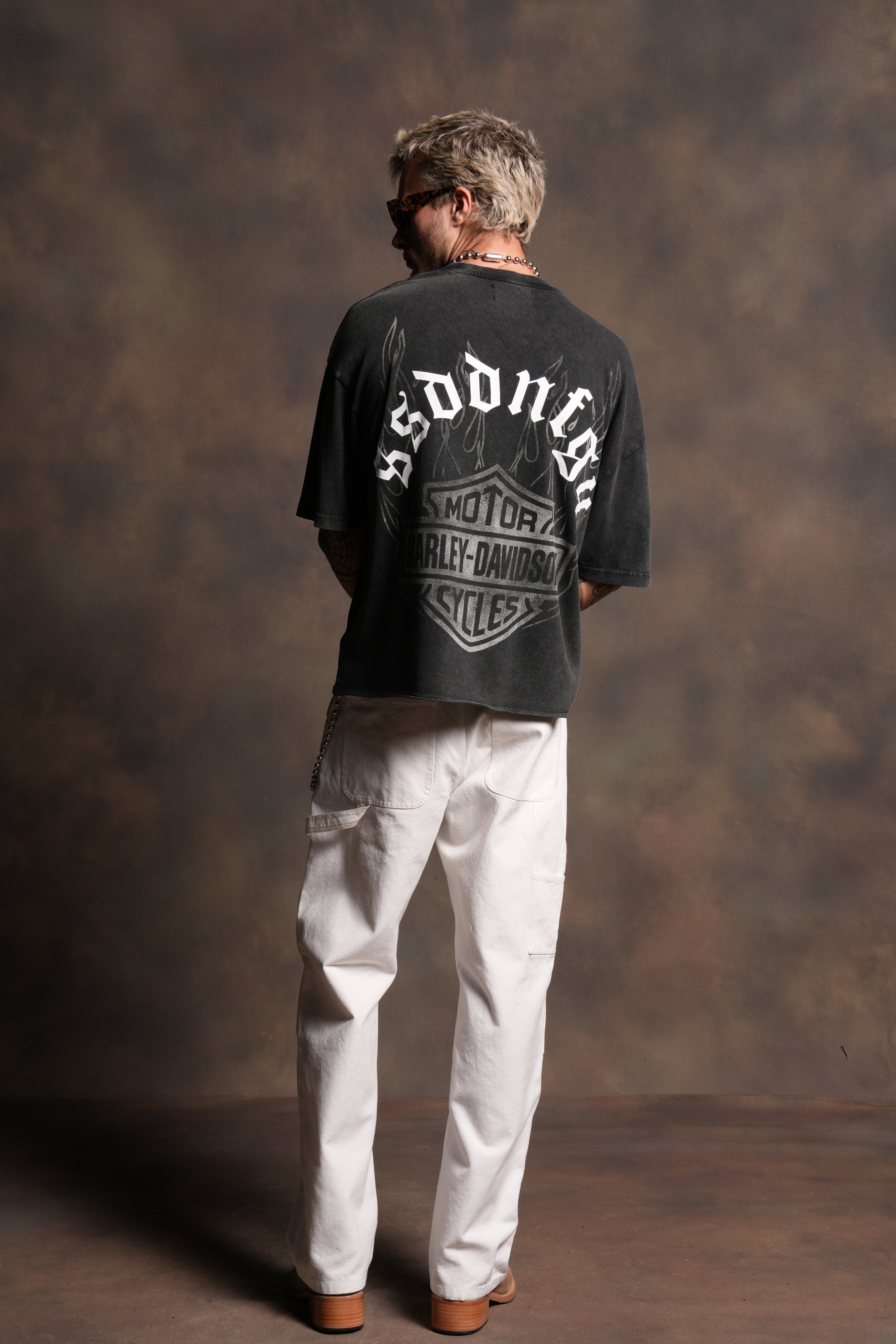 Last Ride Premium Raw Hem Box Cut Tee in Washed Black