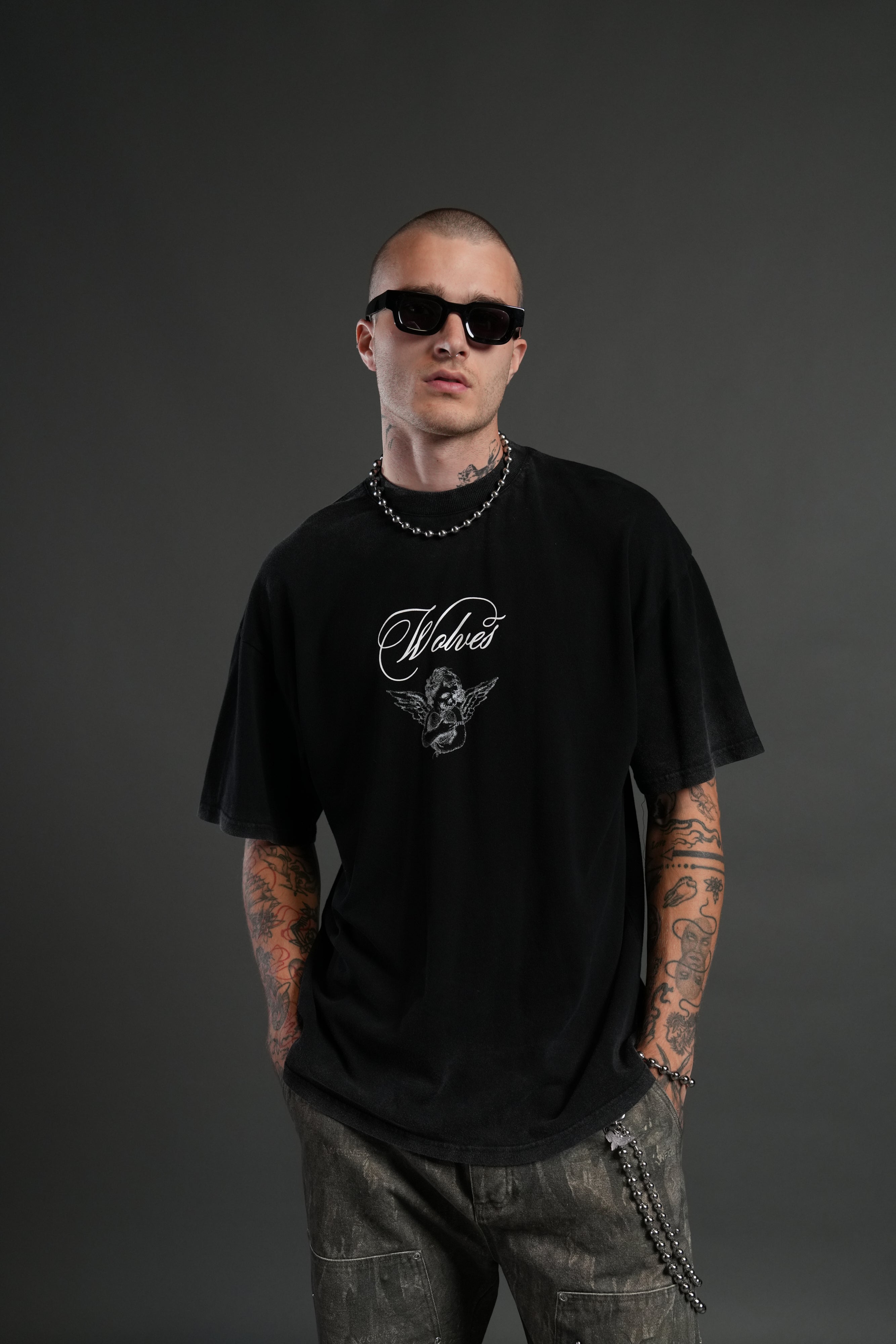 (1 Of 500) Divine Light "Premium" Oversized Tee in Black