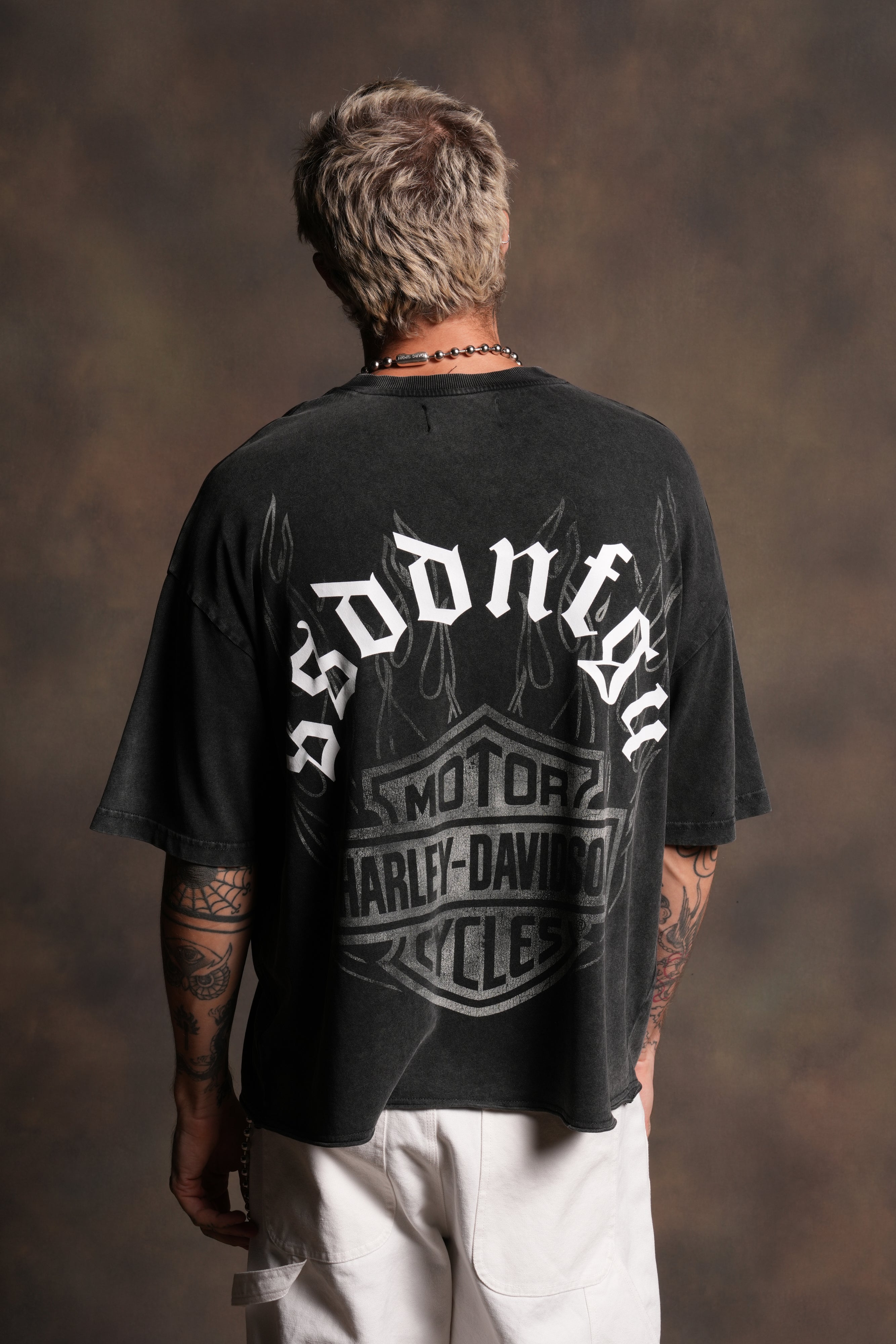 Last Ride Premium Raw Hem Box Cut Tee in Washed Black