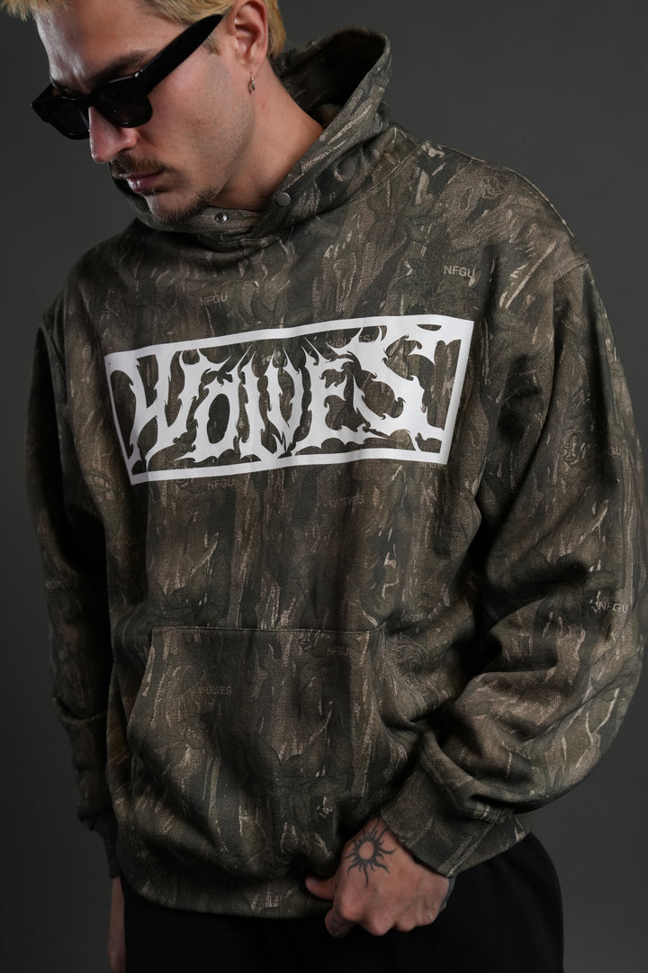 Midnight Wolves "Pierce" Hoodie in Vintage Norse Camo