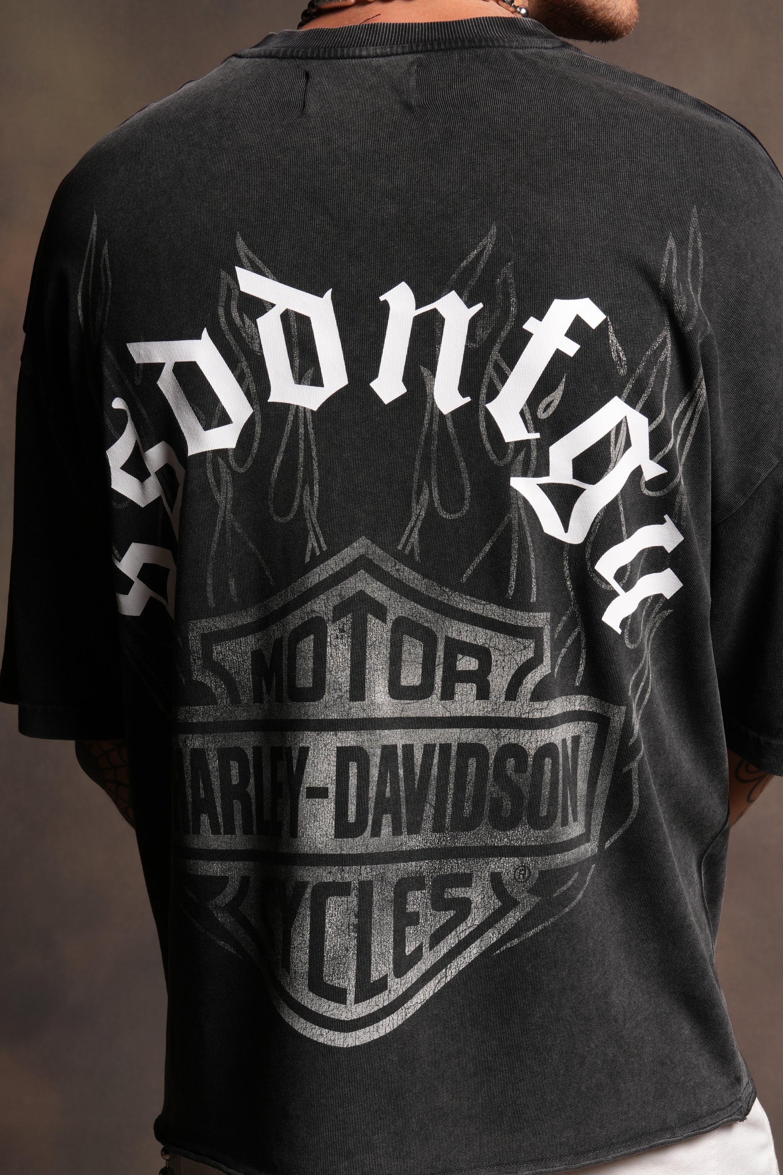 Last Ride Premium Raw Hem Box Cut Tee in Washed Black