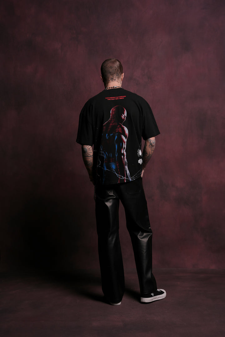 Web Of Shadows "Premium" Oversized Tee in Black