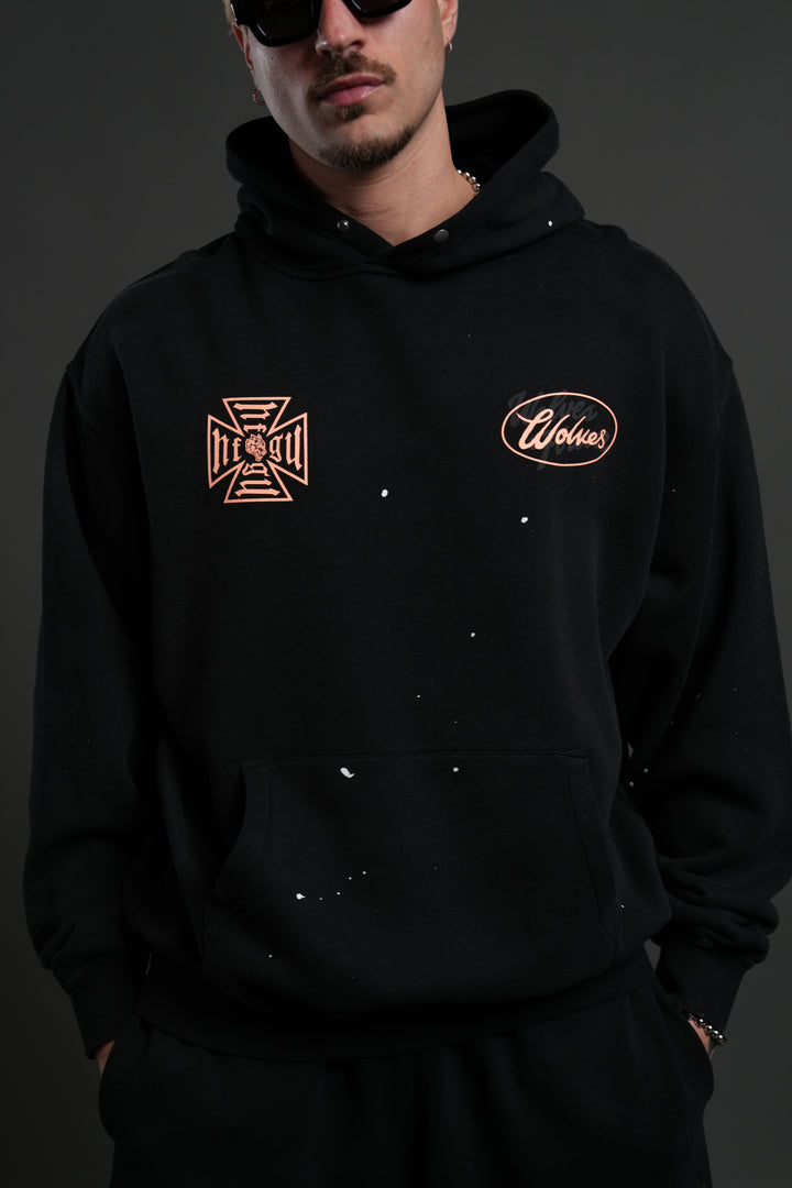 DSA FRVR "Pierce" Hoodie in Black Drift Wash