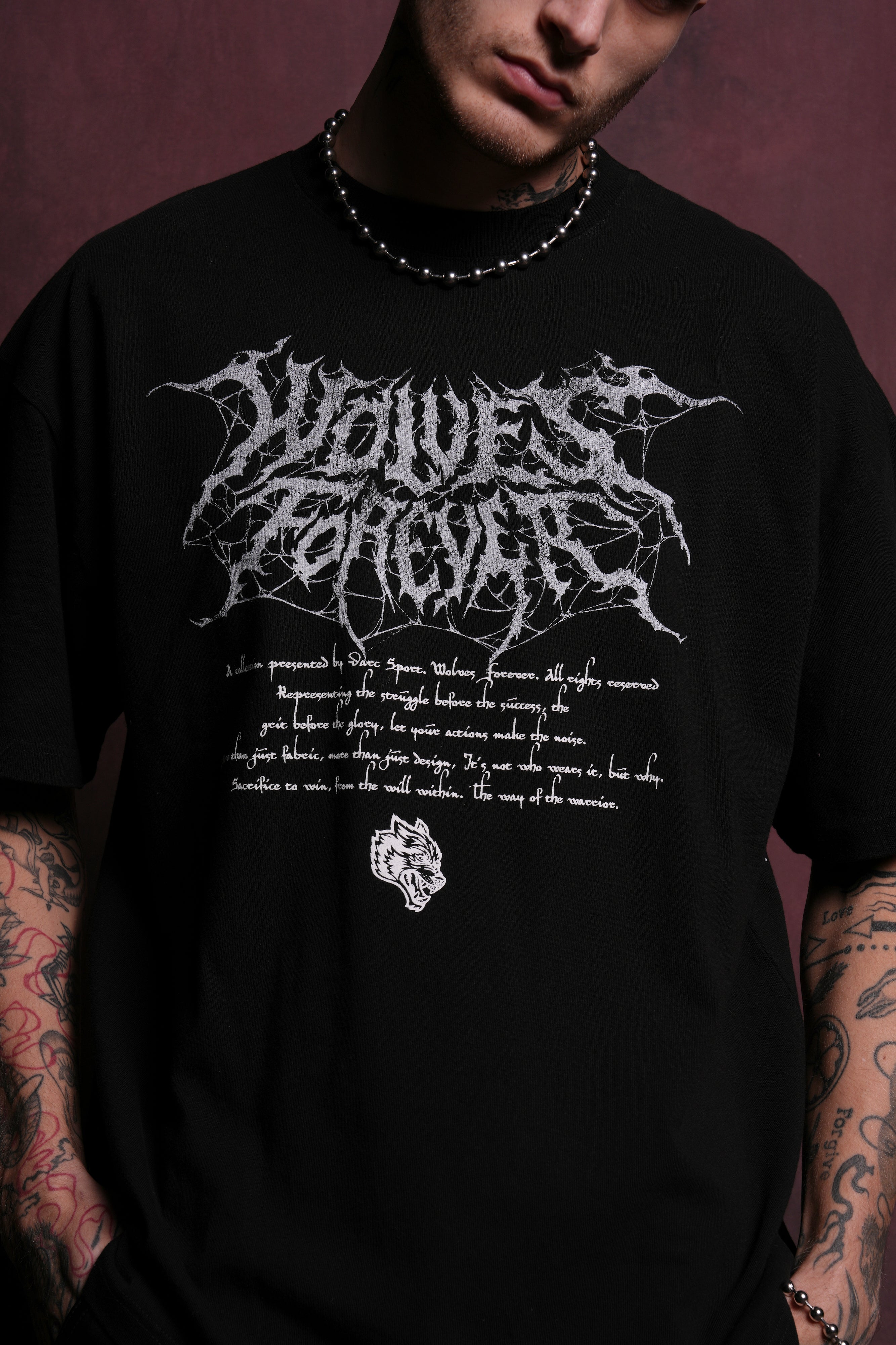 Web Of Shadows "Premium" Oversized Tee in Black