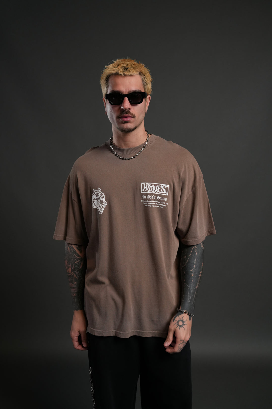 Midnight Horseman "Premium" Oversized Tee in Mojave Brown Drift Wash
