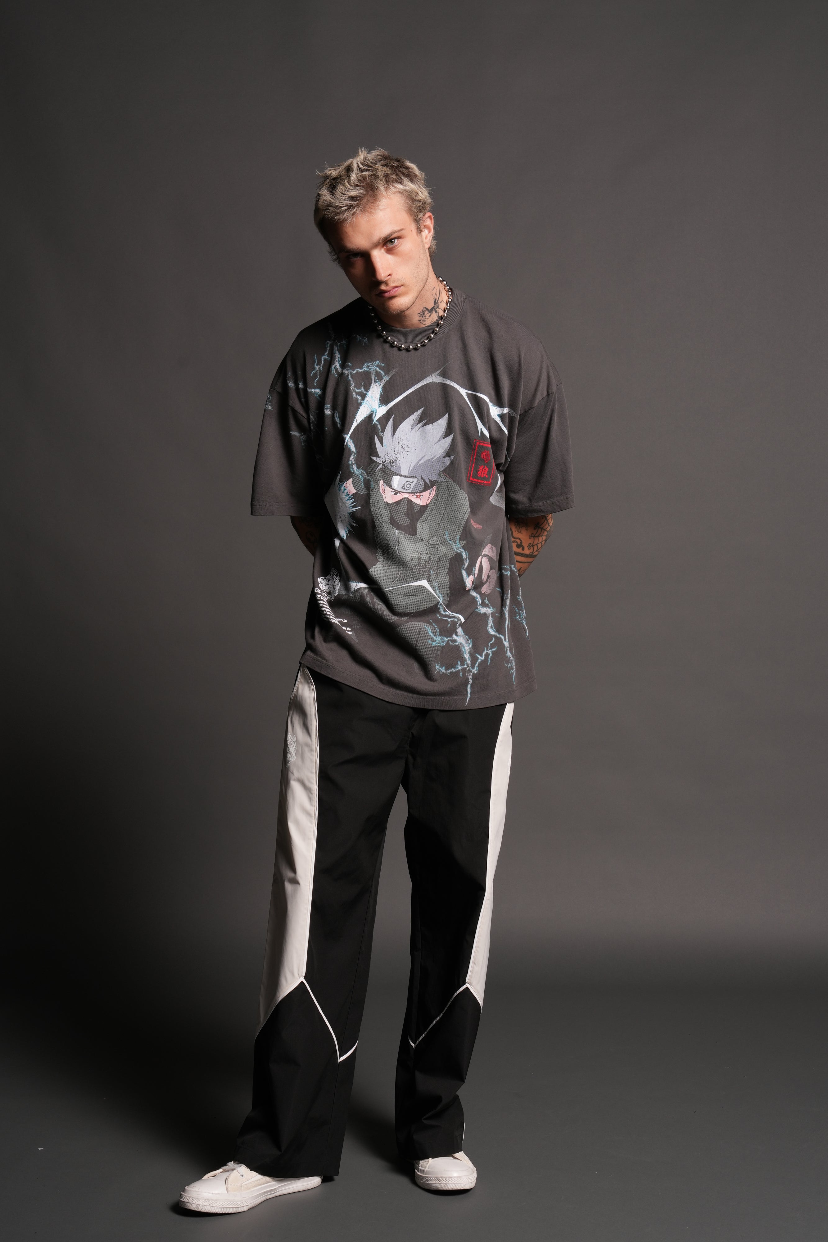 Shinobi Premium Oversized Tee in Wolf Gray