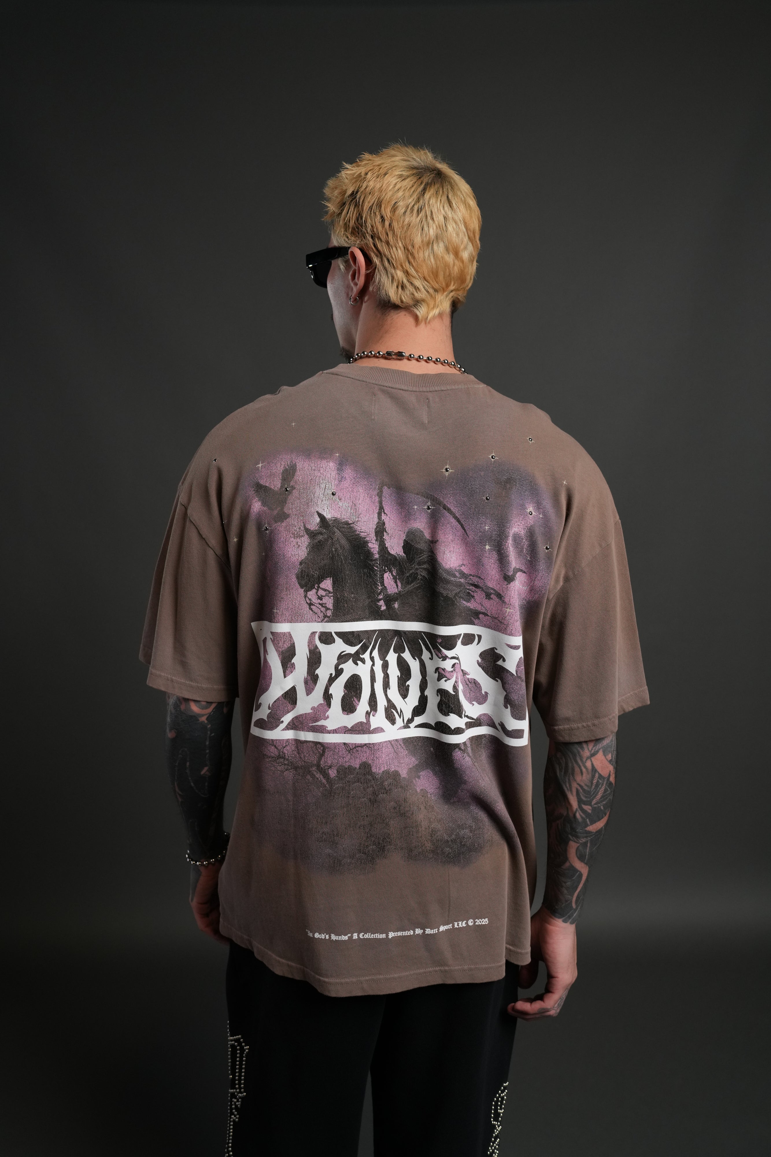 Midnight Horseman "Premium" Oversized Tee in Mojave Brown Drift Wash