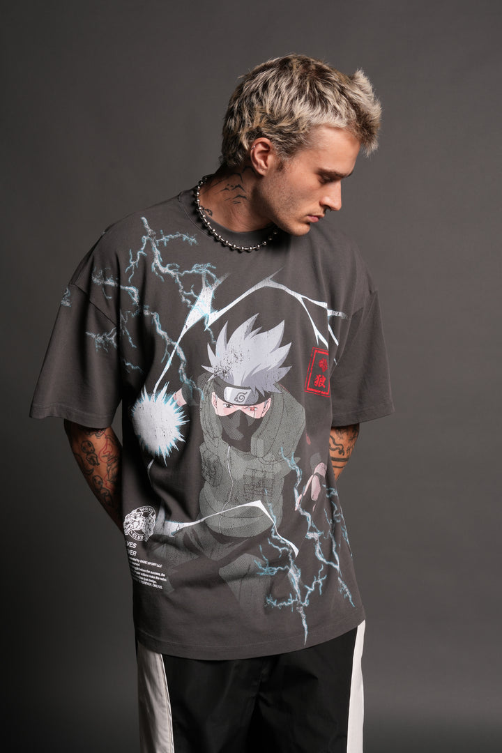 Shinobi Premium Oversized Tee in Wolf Gray