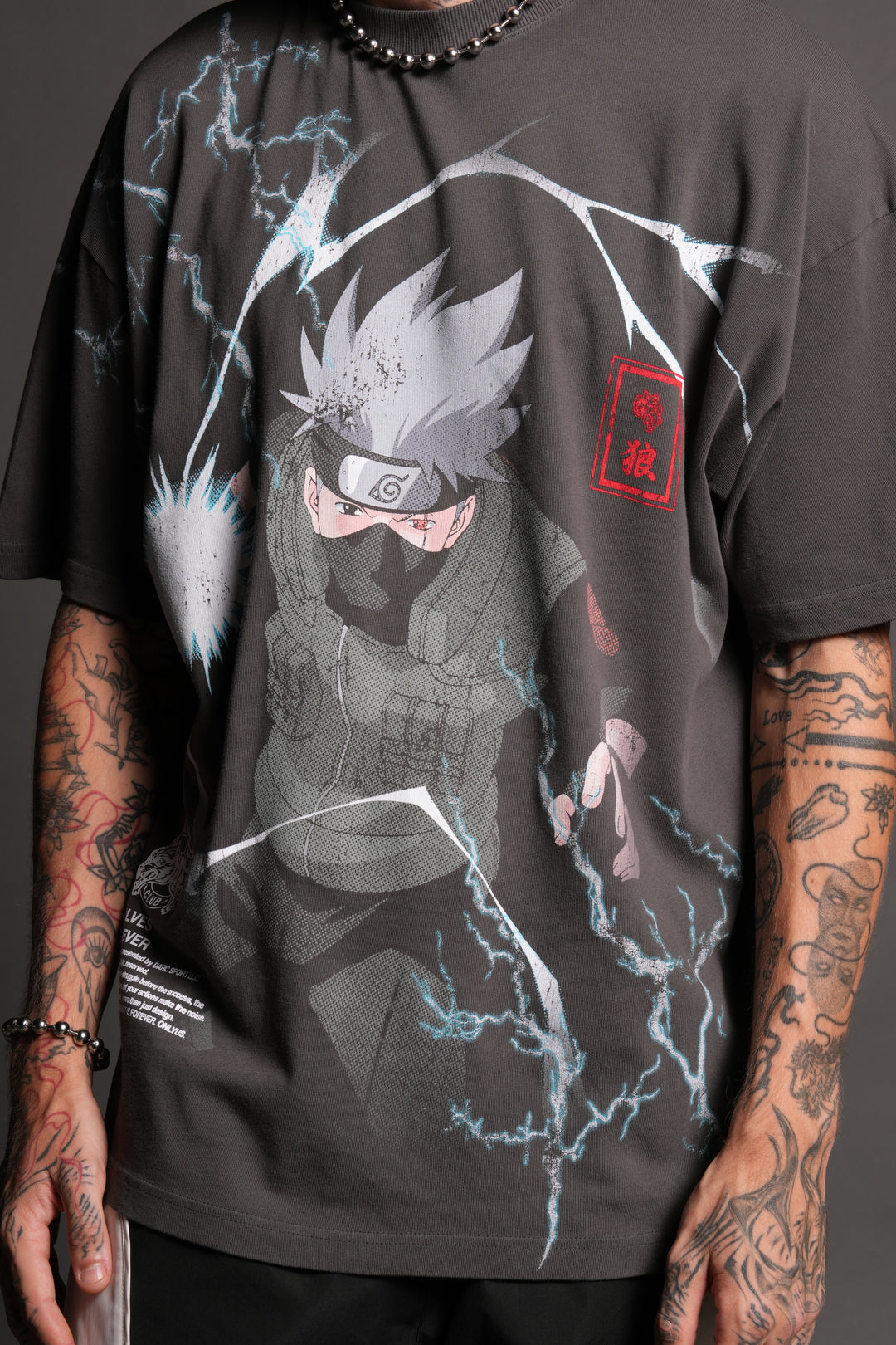 Shinobi Premium Oversized Tee in Wolf Gray