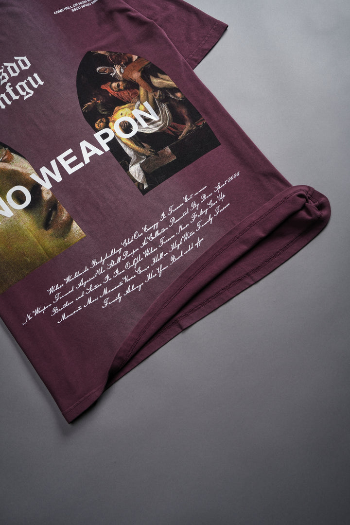 The Last "Premium" Oversized Tee in Cherry Wine Tonal Sun Fade