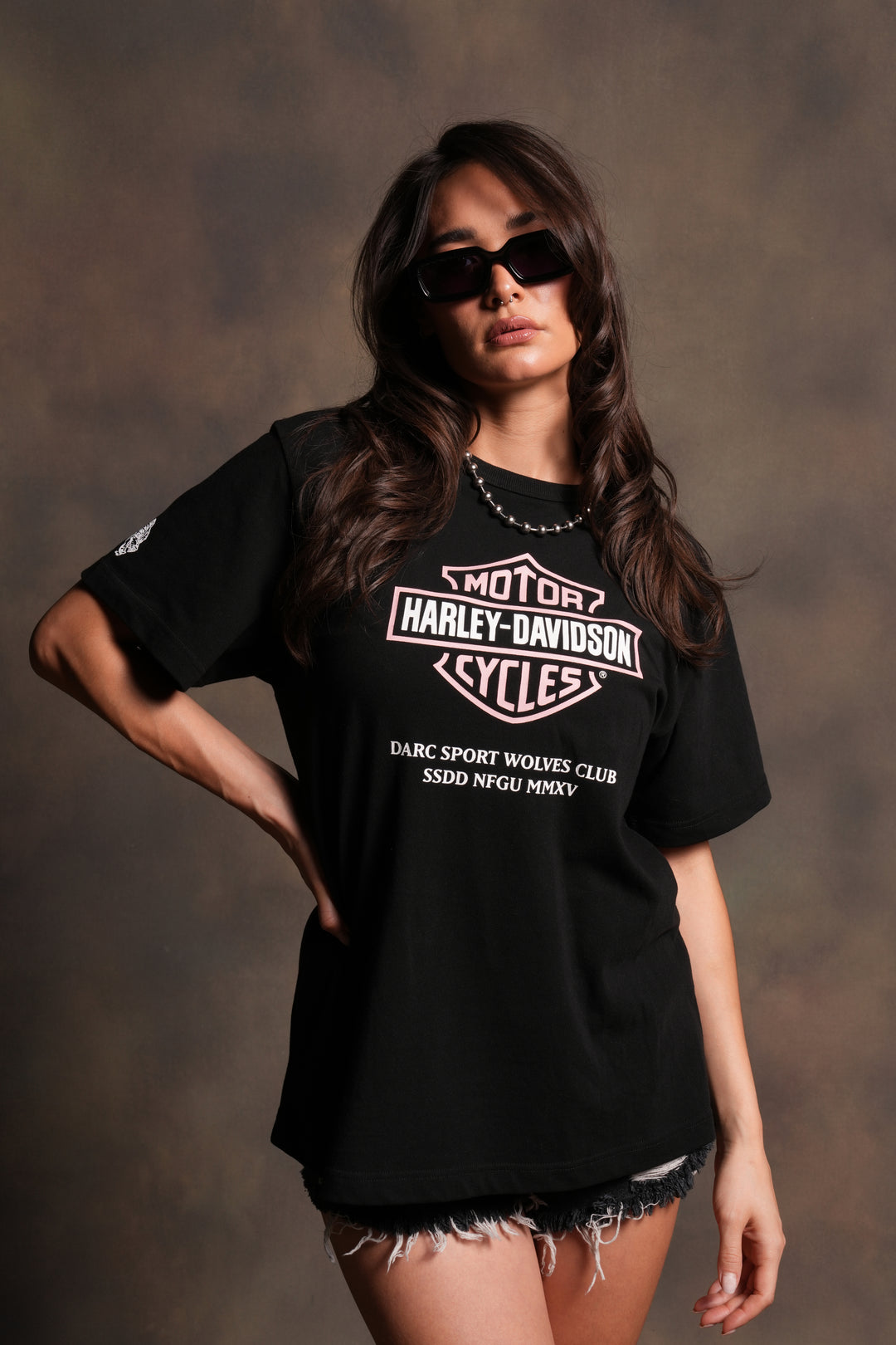 Our Clubs Oversized Lace Up Tee in Black