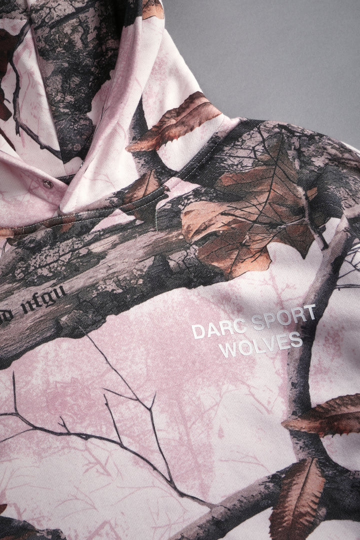 Darc Sport Wolves "Pierce" Hoodie in Brown/Light Mauve Woodland Camo