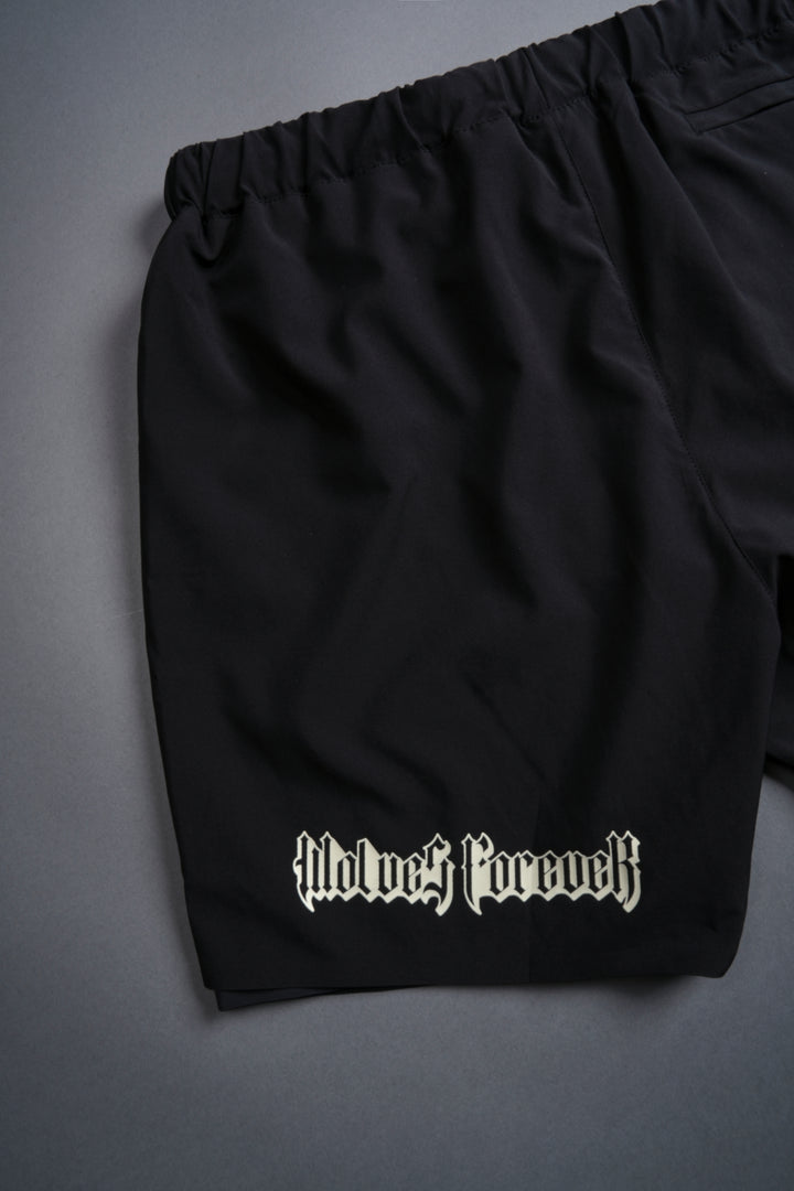 Darc Letter Compression Shorts in Black