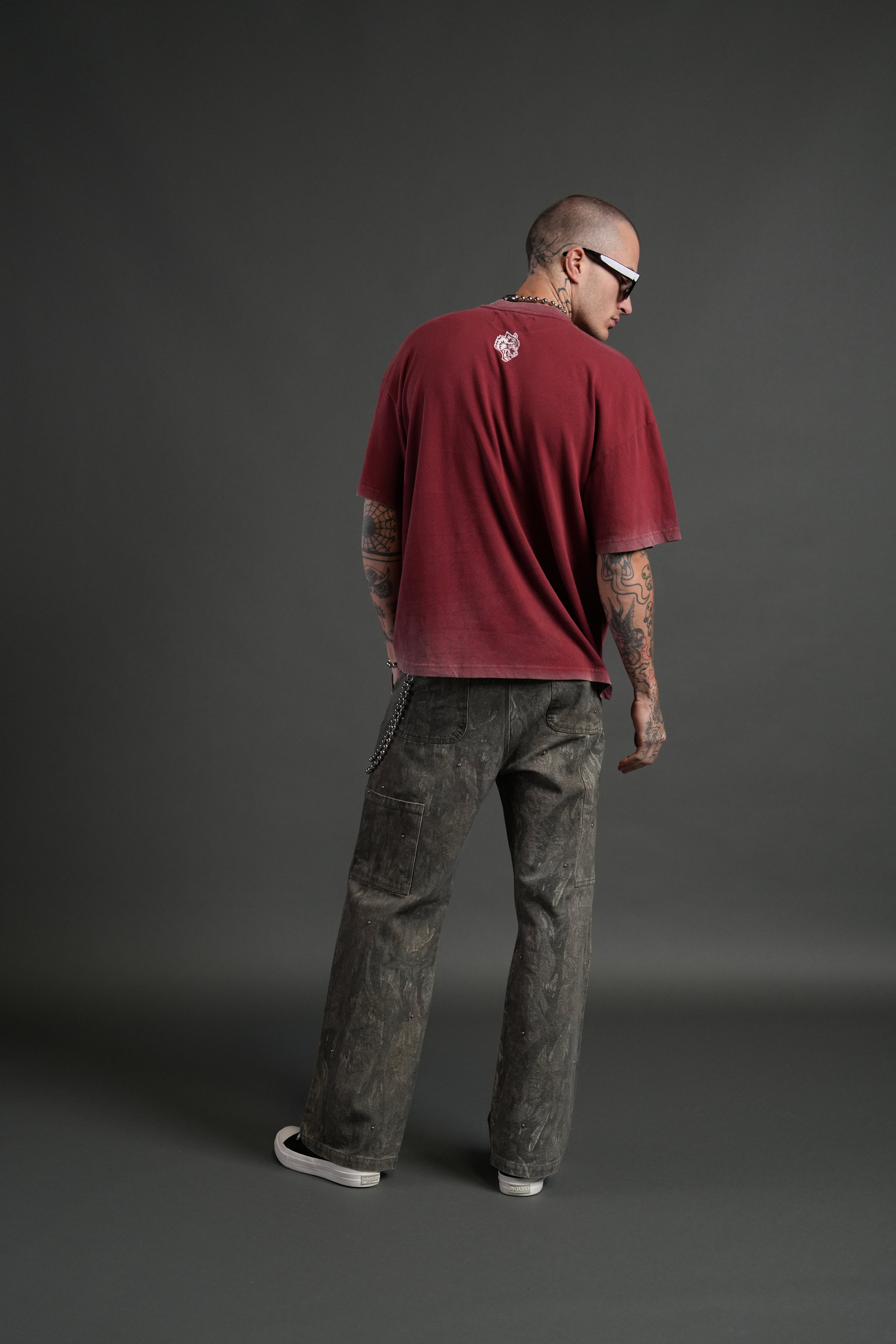 Shielded Heart Unisex "Premium" Oversized Tee in Cherry Red