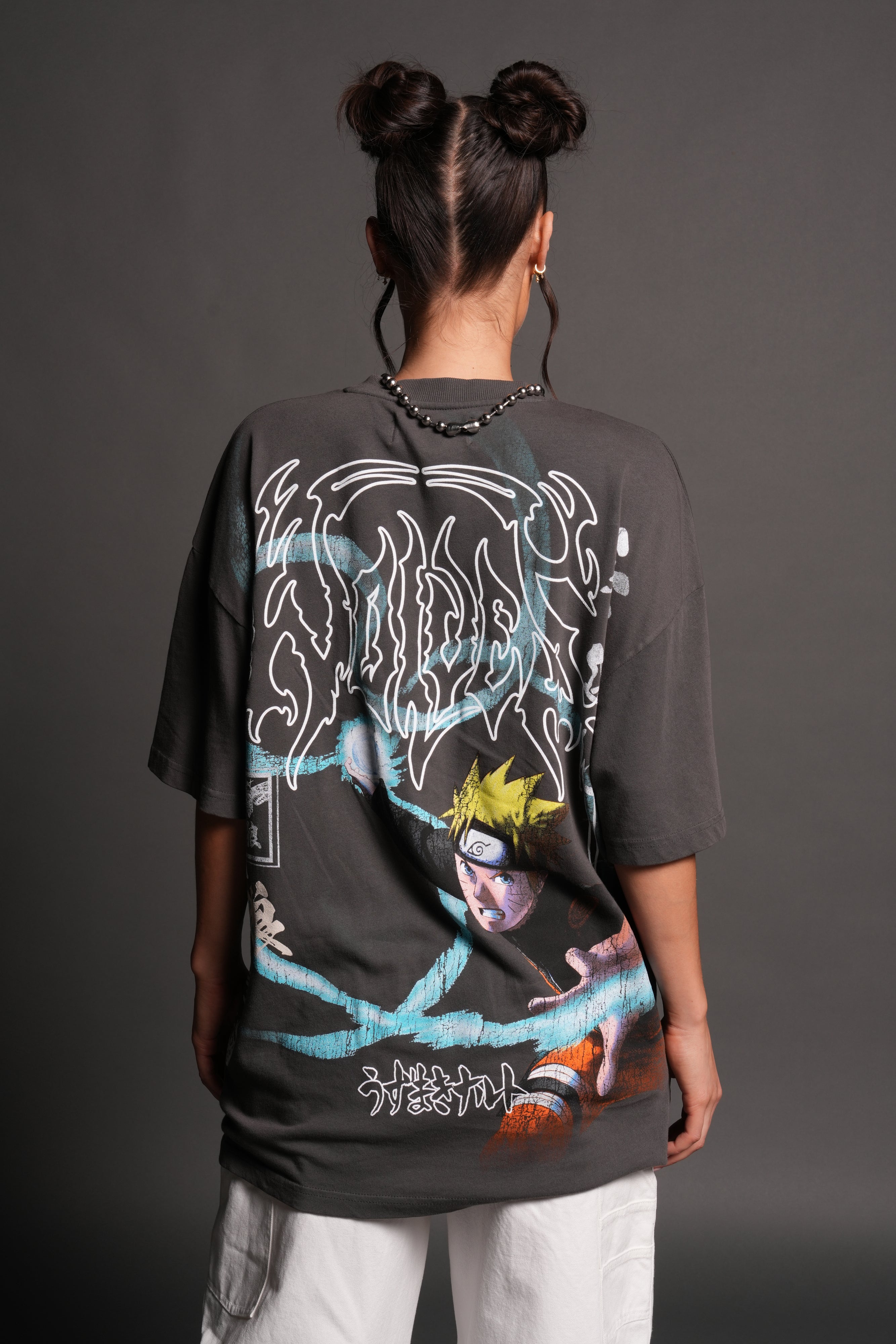 Rasengan Premium Oversized Tee in Wolf Gray