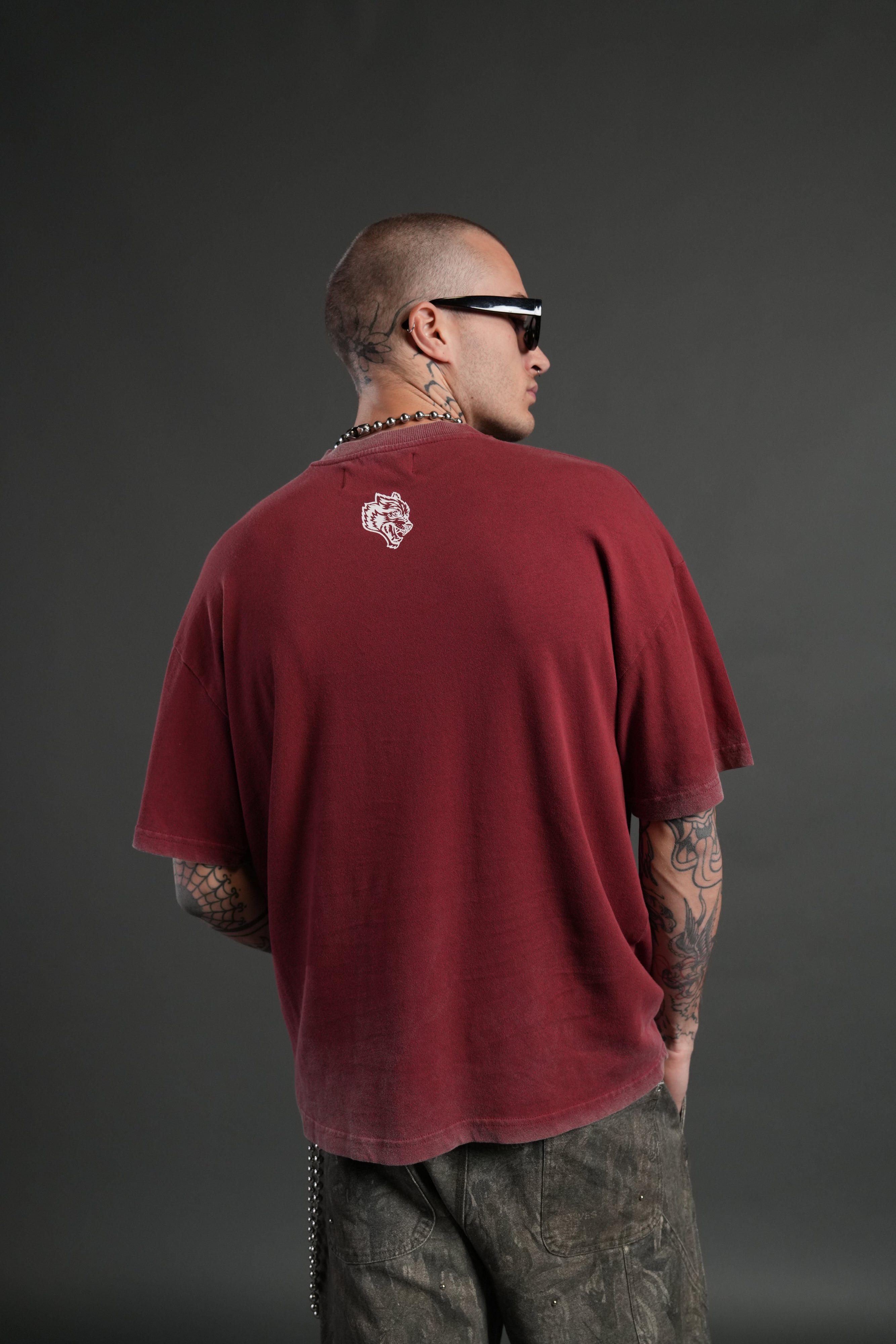 Shielded Heart Unisex "Premium" Oversized Tee in Cherry Red