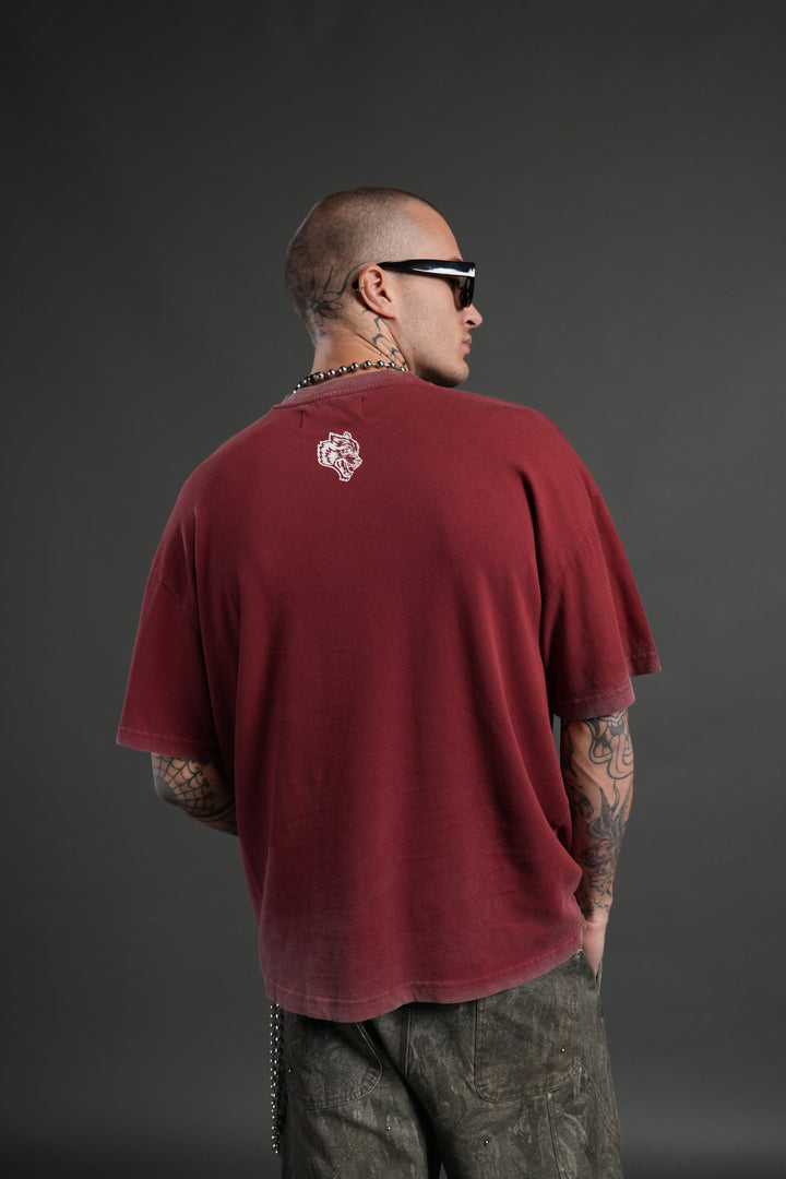 Shielded Heart Unisex "Premium" Oversized Tee in Cherry Red