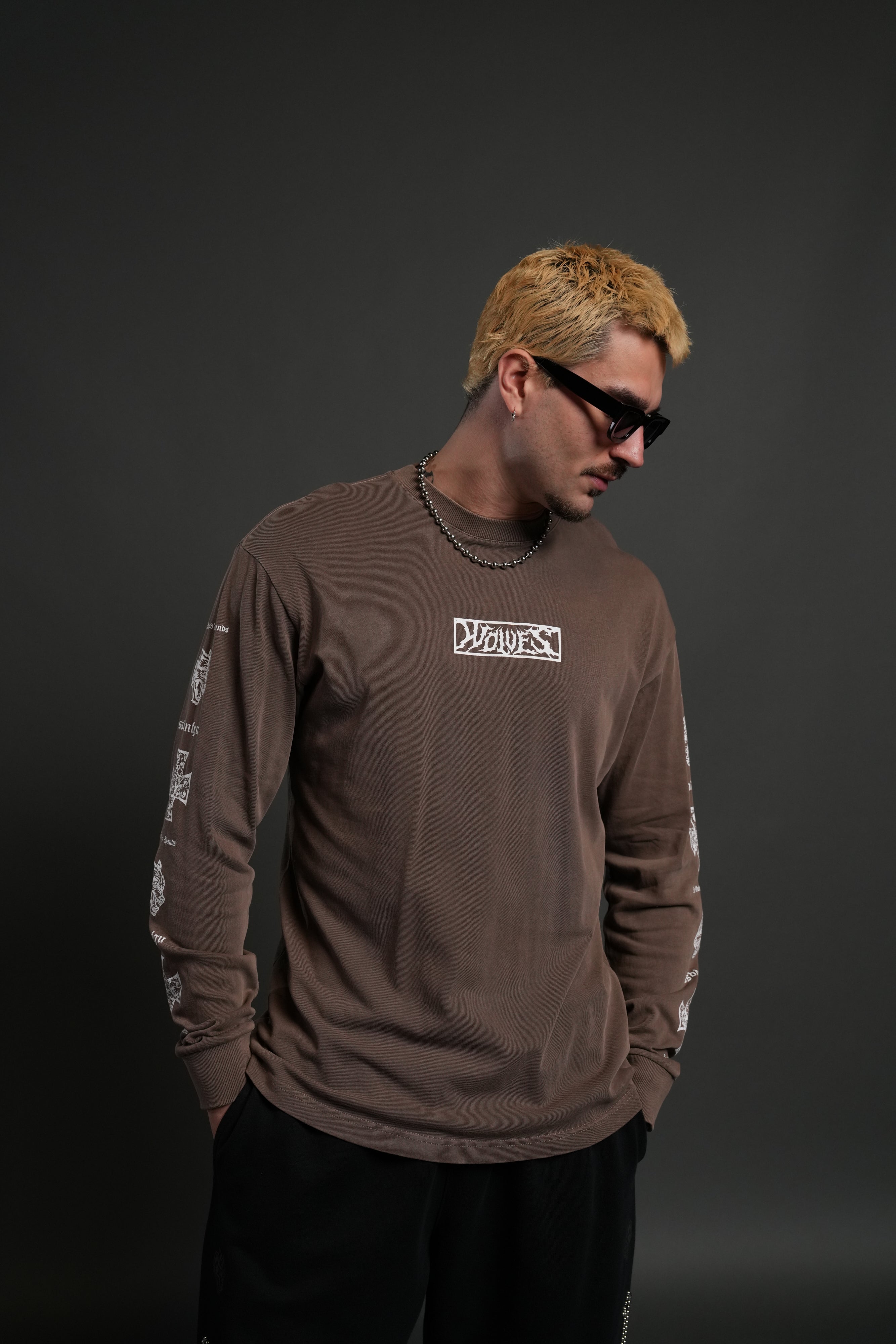 Iron Wolf Pack "Premium" L/S Tee in Mojave Brown