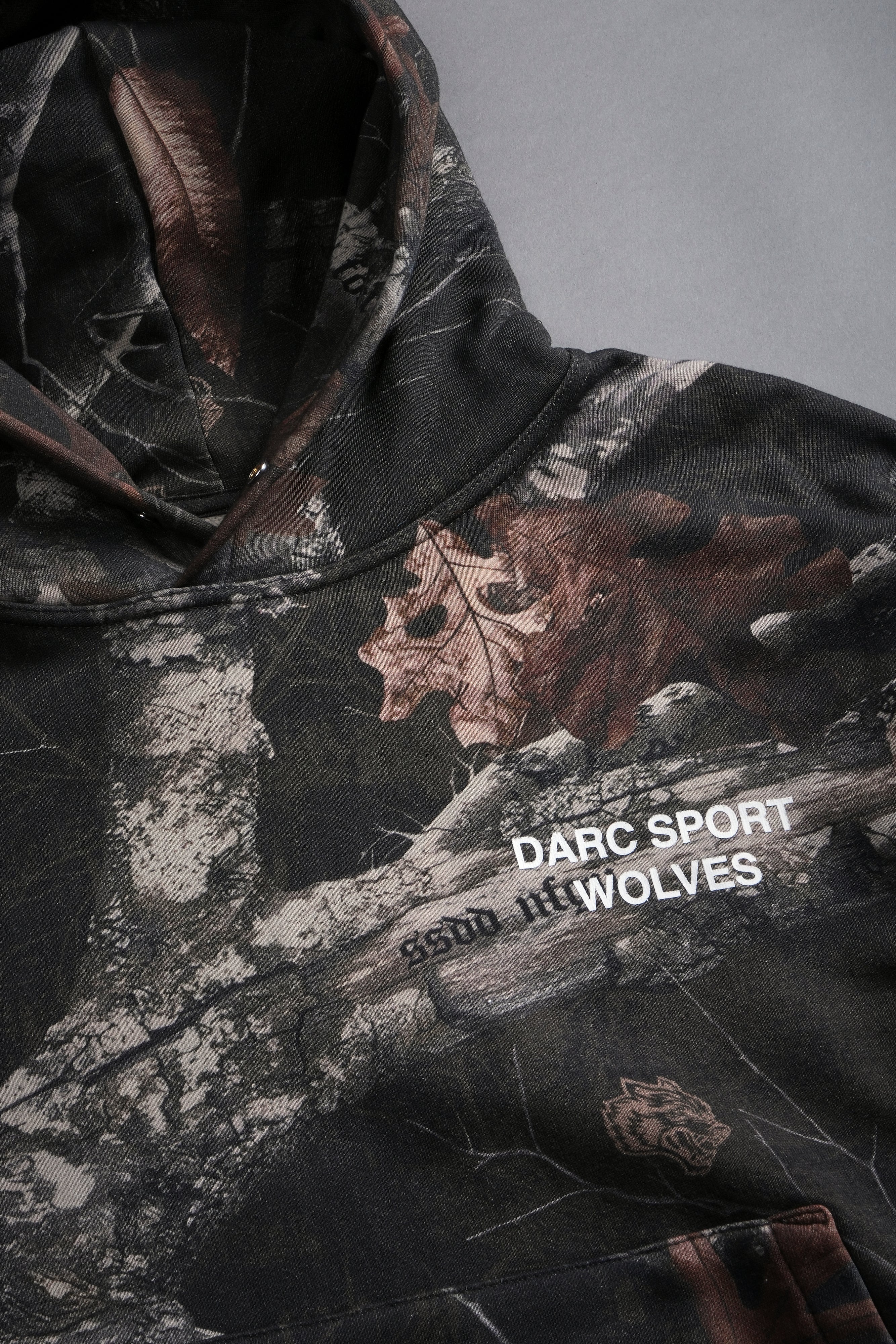 Darc Sport Wolves "Box Cut" Hoodie in Darc Brown Woodland Camo