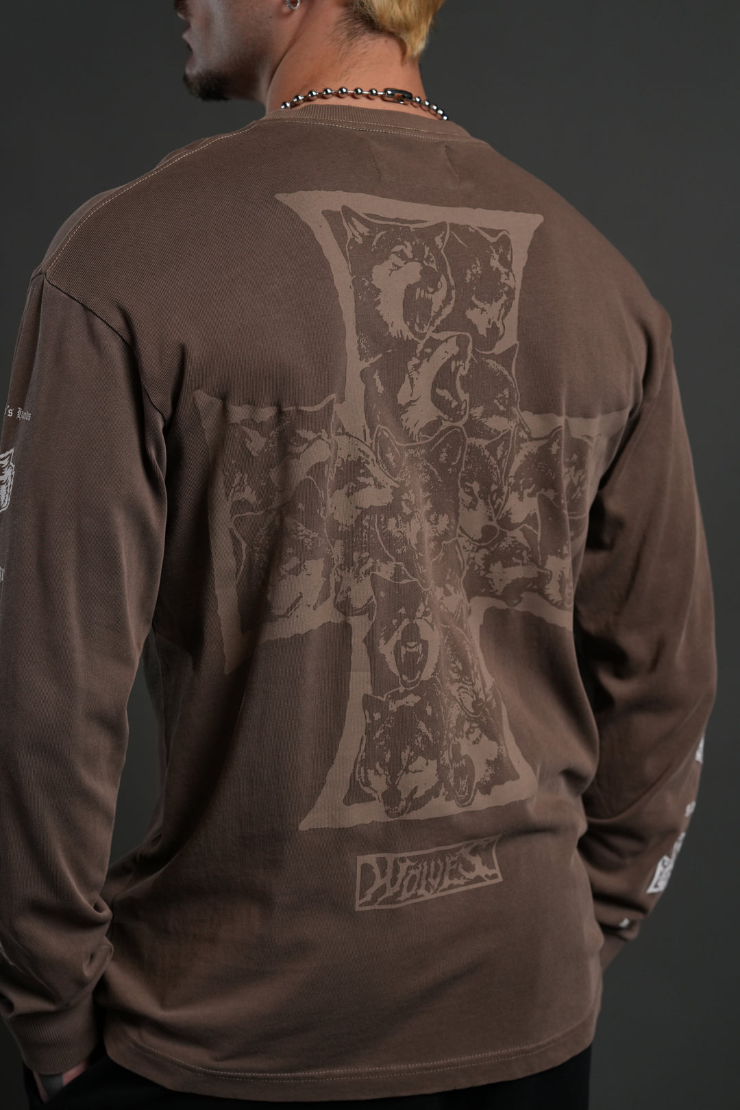 Iron Wolf Pack "Premium" L/S Tee in Mojave Brown