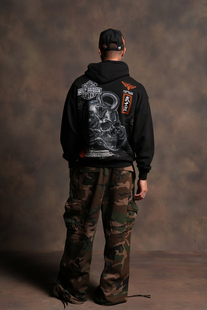 Skulls & Steel Bishop Hoodie in Black