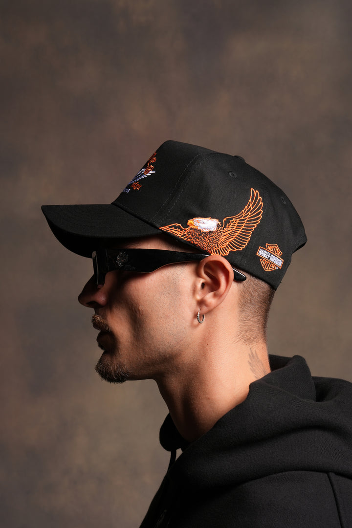Weighted Wings 5 Panel Hat in Black
