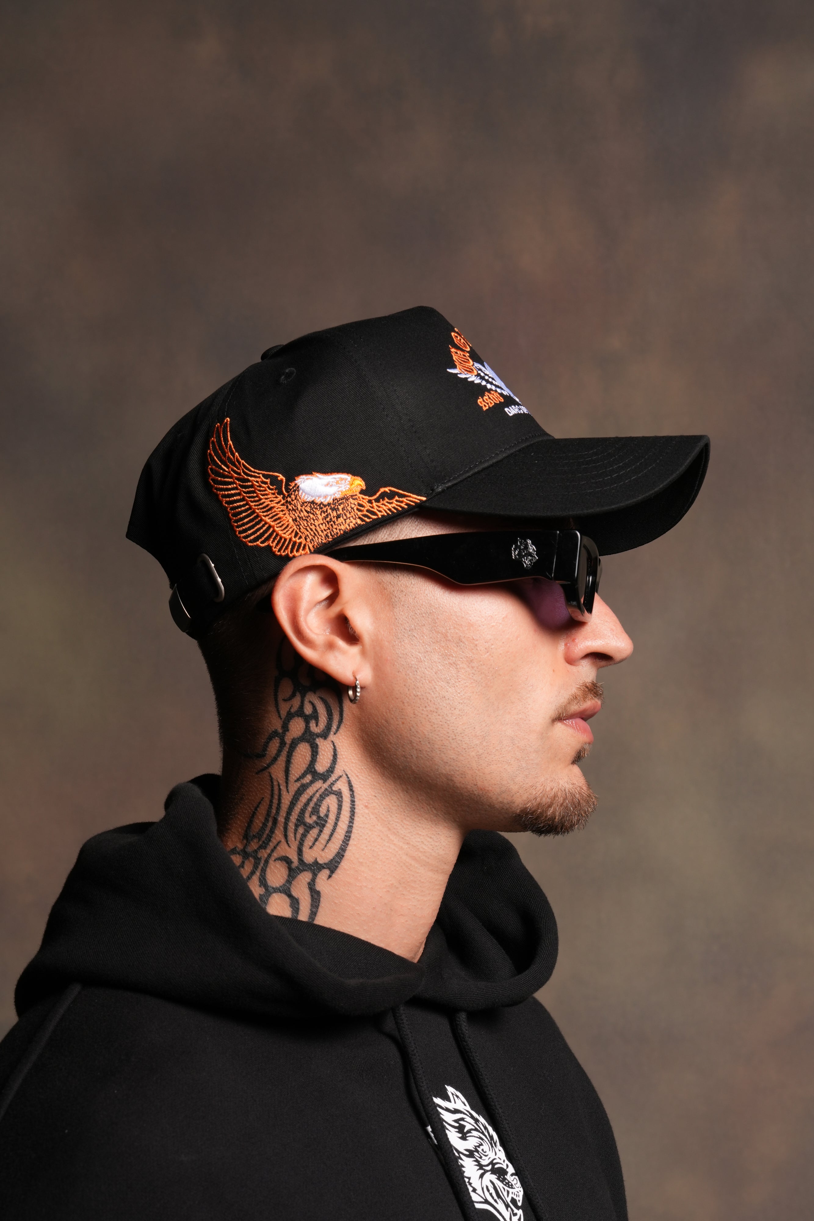 Weighted Wings 5 Panel Hat in Black