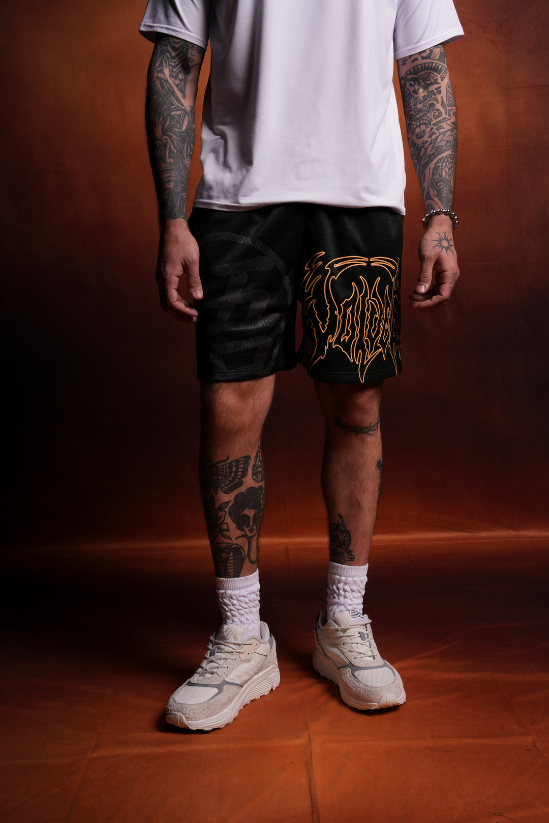 Go Wolves Mesh Shorts in Black