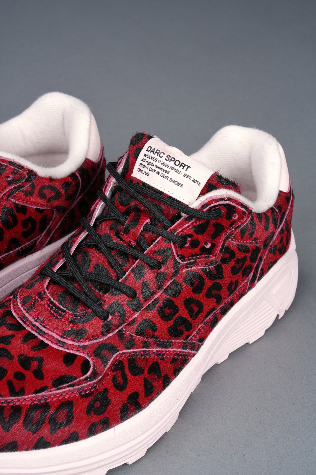 Run-1 Shoes in Red Leopard/Cloud Pink