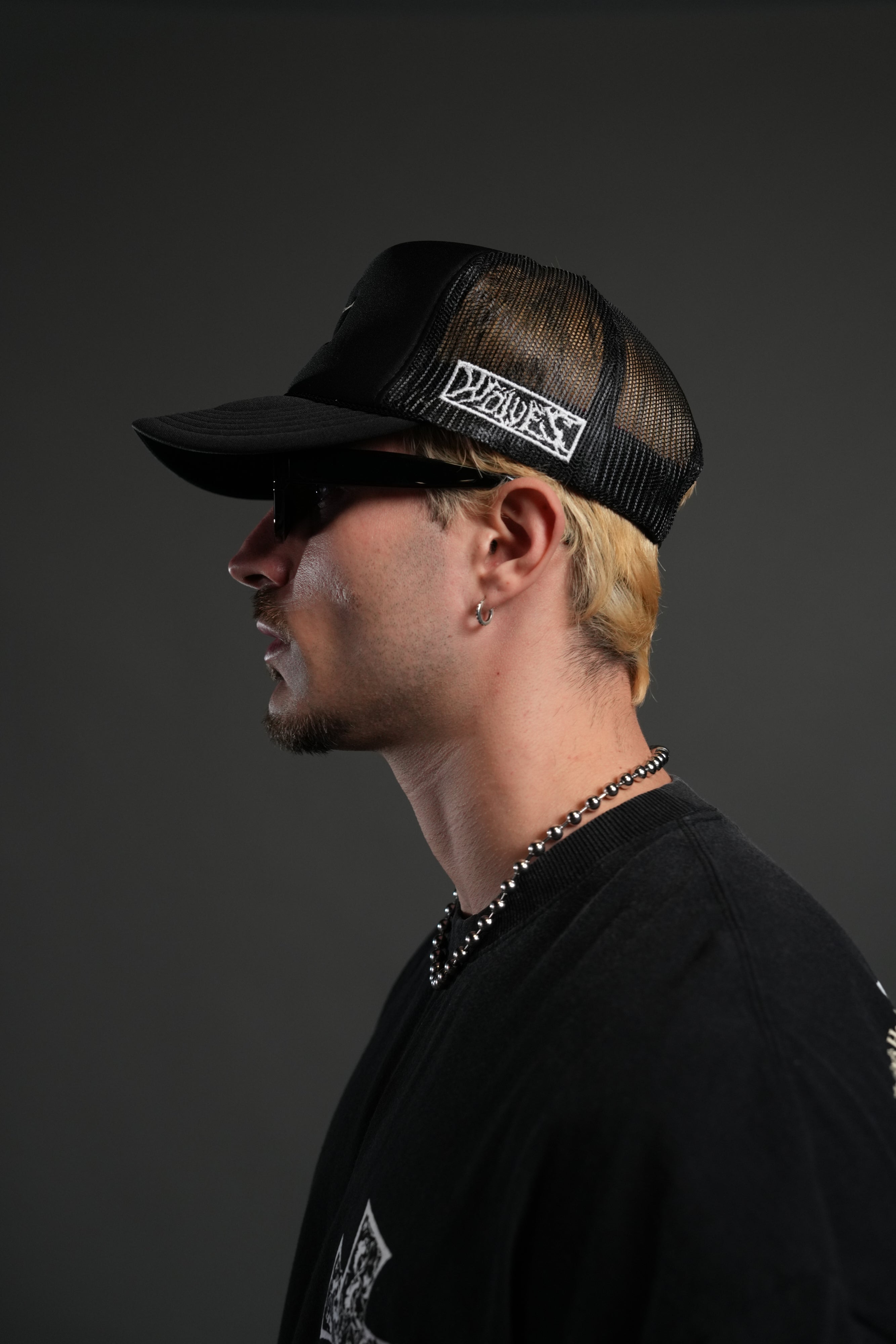 Iron Wolf Head Trucker Hat in Black