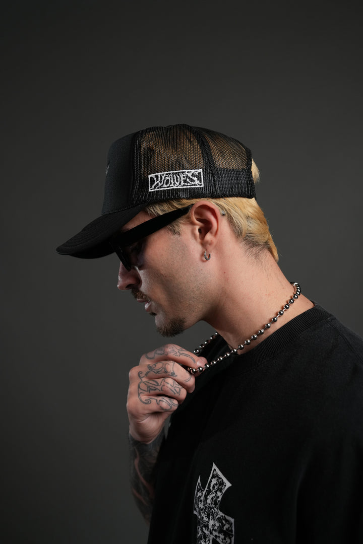 Cherub and the Skull Trucker Hat in Black