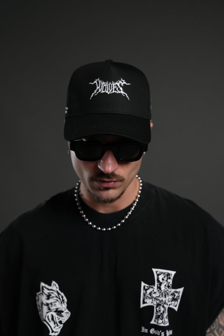 Blood & Iron 5 Panel Hat in Black