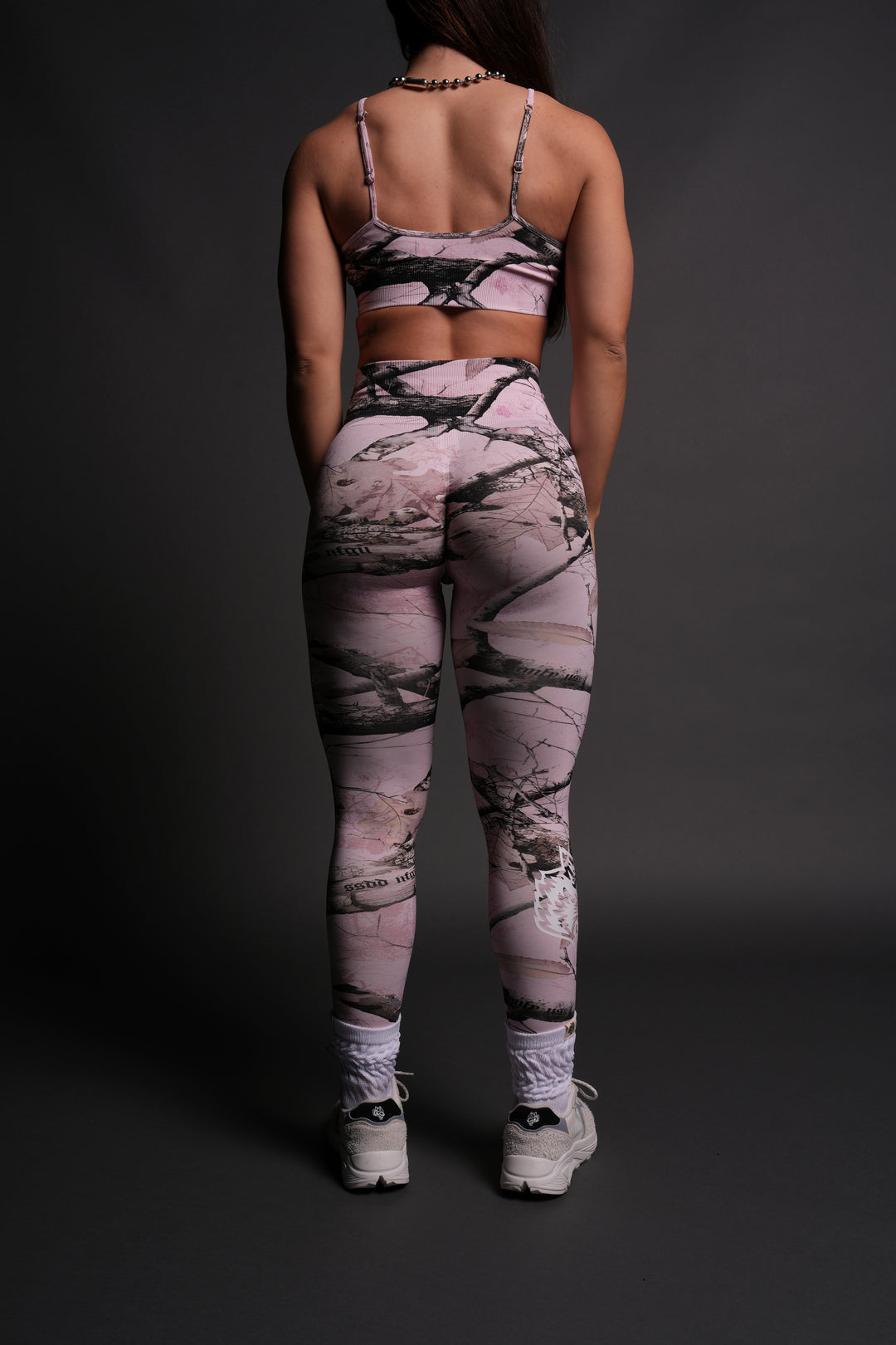 Our Passion "Everson Seamless" Scrunch Leggings in Brown/Light Mauve Woodland Camo