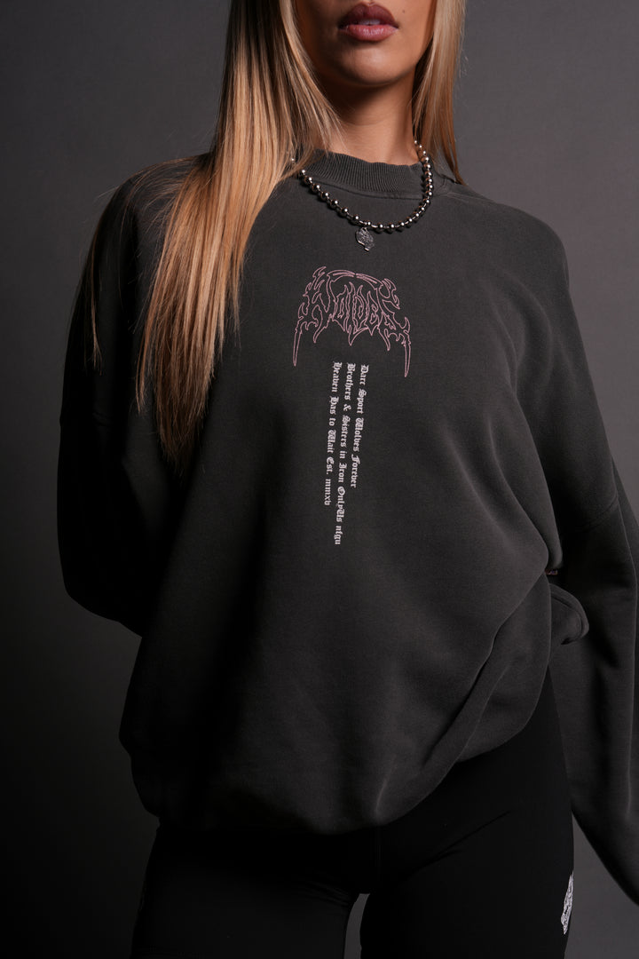 Wolves Hesh She S. Hall Crewneck in Wolf Gray