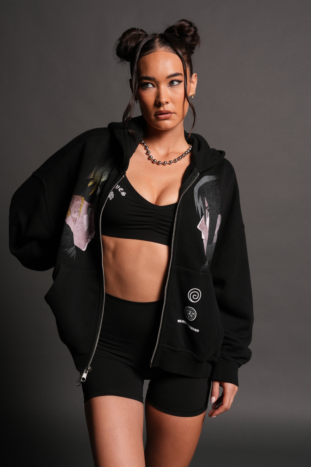 Last Battle Vex Double Zip Hoodie in Black