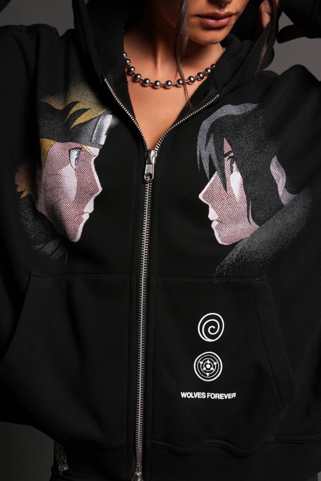Last Battle Vex Double Zip Hoodie in Black