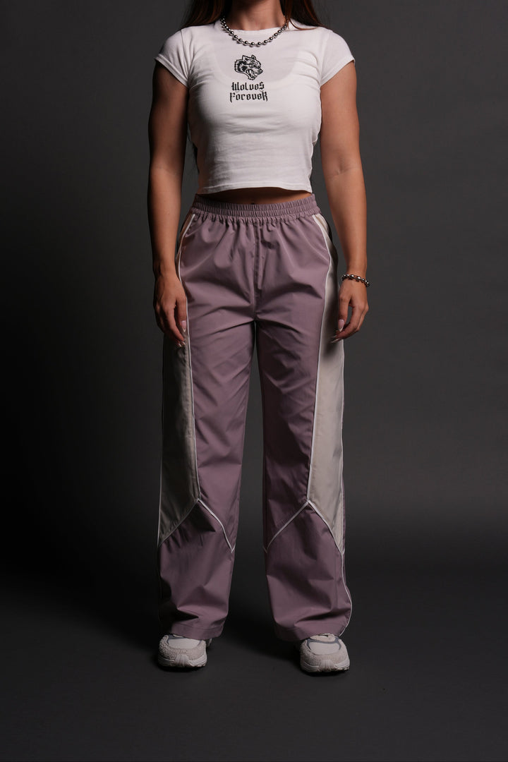 Dual Wolf Quinn Track Pants in Light Mauve/Sand