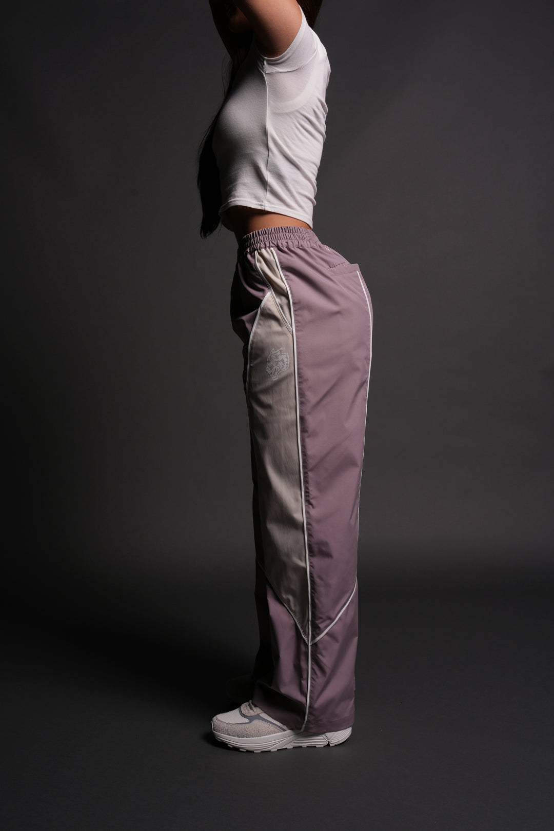 Dual Wolf Quinn Track Pants in Light Mauve/Sand