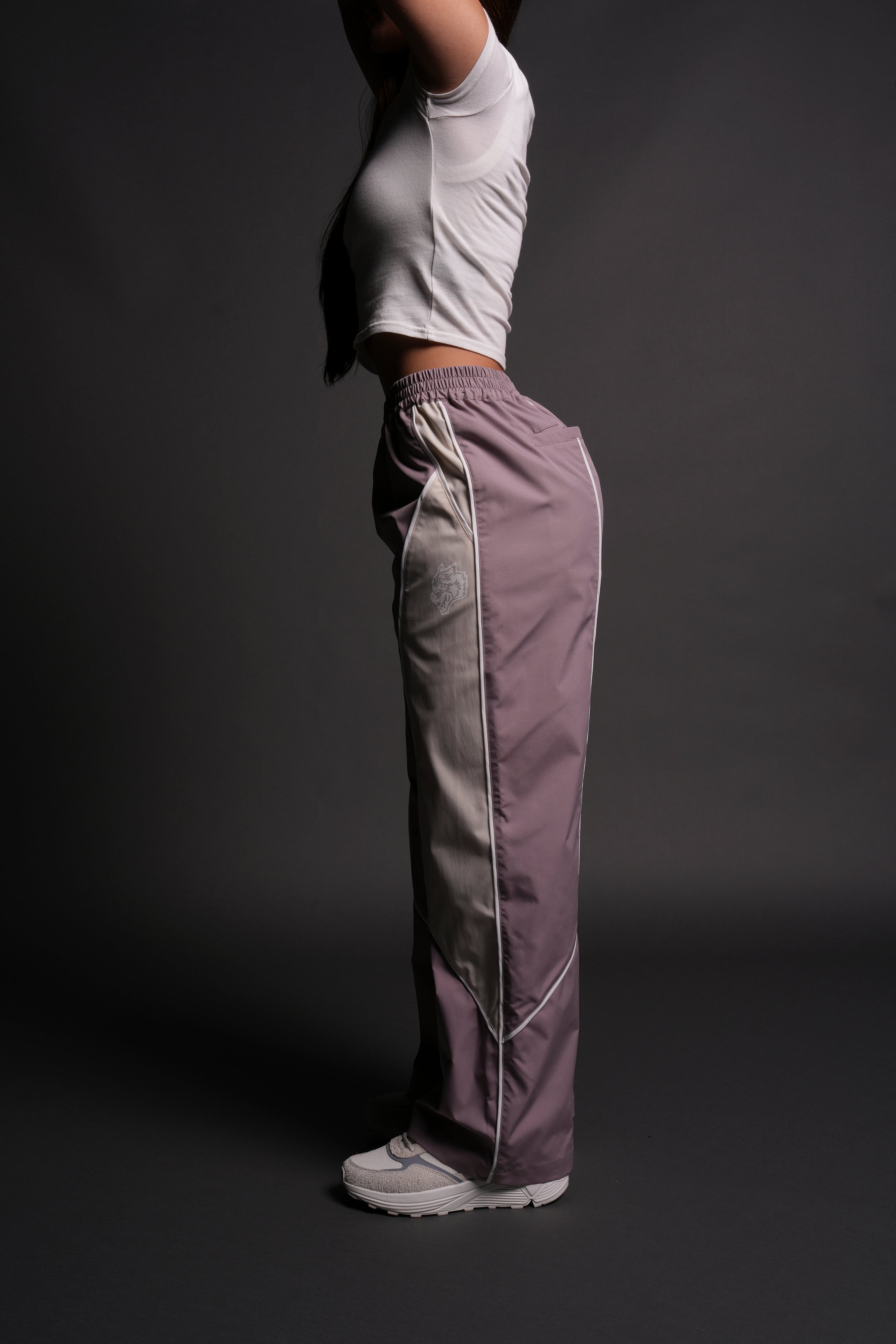 Dual Wolf Quinn Track Pants in Light Mauve/Sand