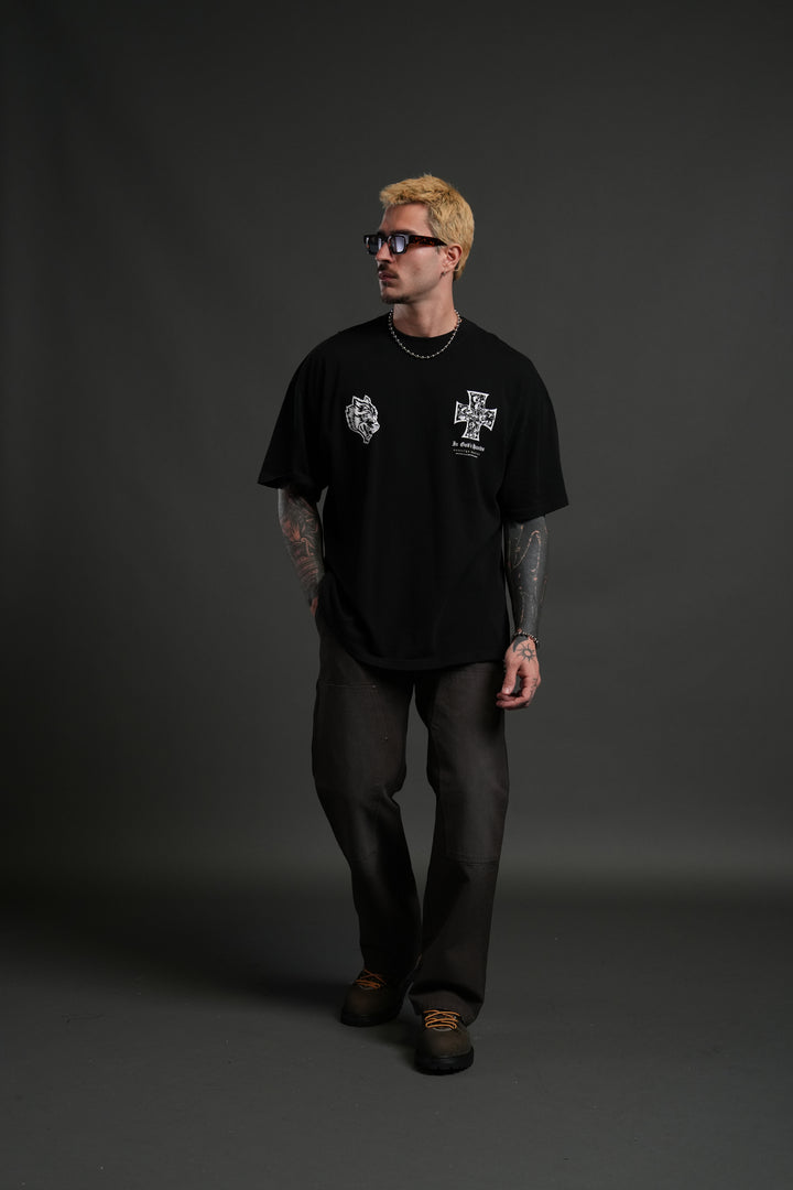 Iron Wolf Pack "Premium" Oversized Tee in Black